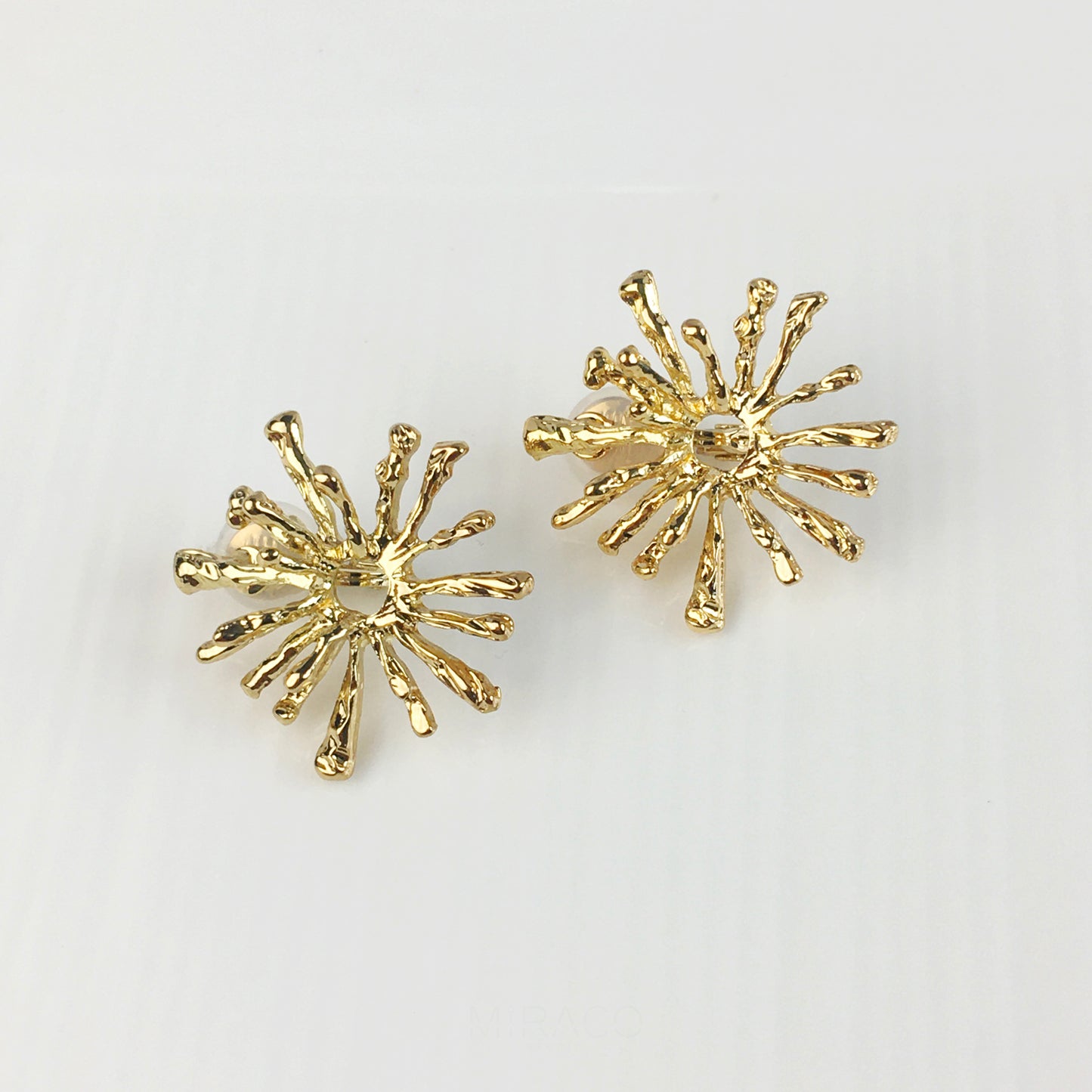 Modern Minimalist Earrings, Metal Effect Hinged Clip On Studs, Non Pierced Earrings, Gold Sun Studs