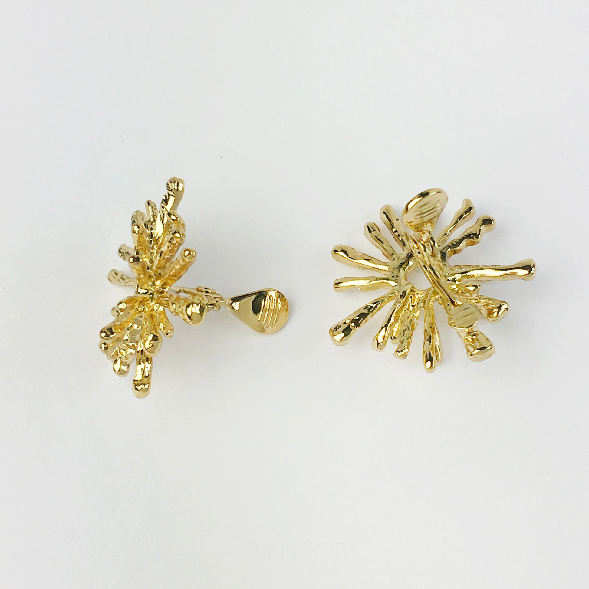 Modern Minimalist Earrings, Metal Effect Hinged Clip On Studs, Non Pierced Earrings, Gold Sun Studs