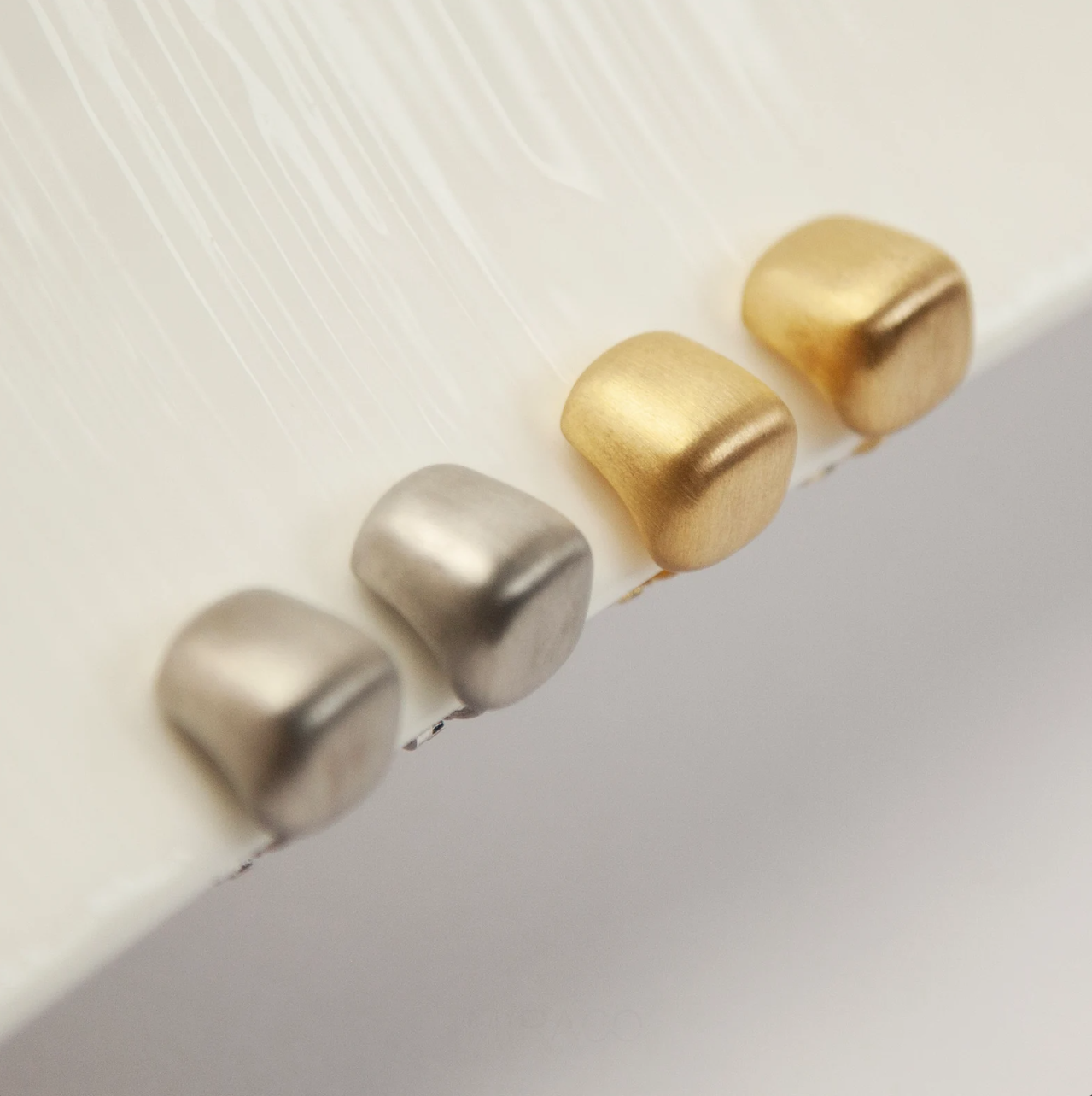 Modern Minimalist Earrings Vintage Brushed Metal Effect Clip On Studs, Non Pierced Earrings&nbsp;