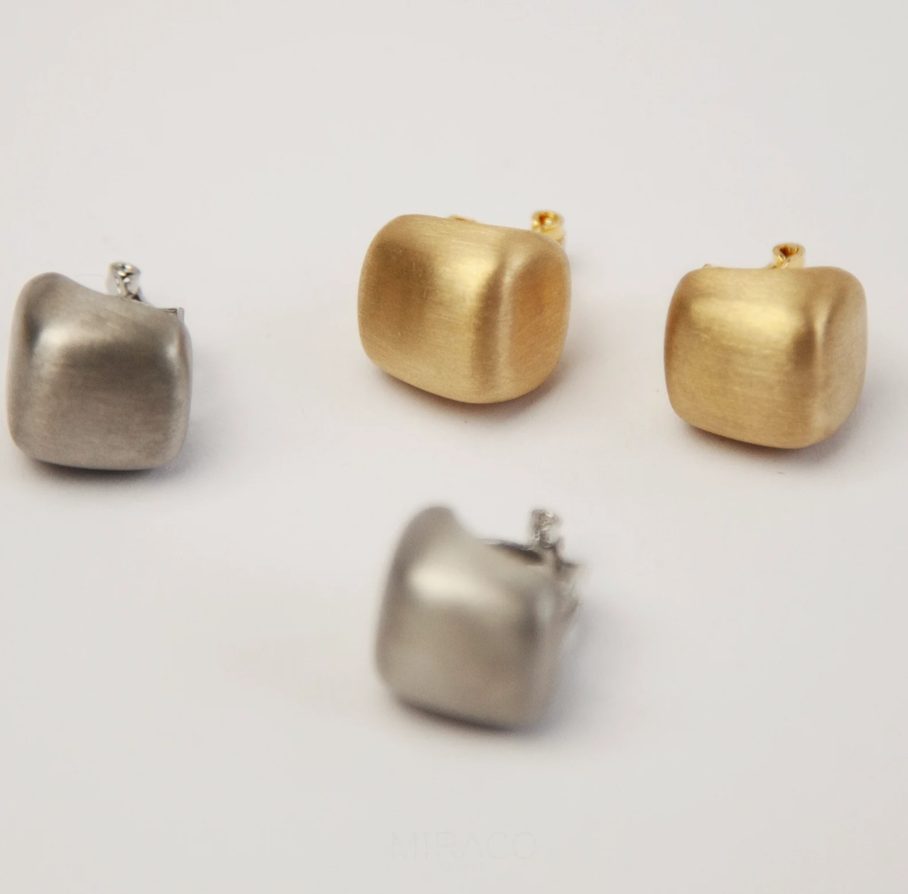 Modern Minimalist Earrings Vintage Brushed Metal Effect Clip On Studs, Non Pierced Earrings&nbsp;