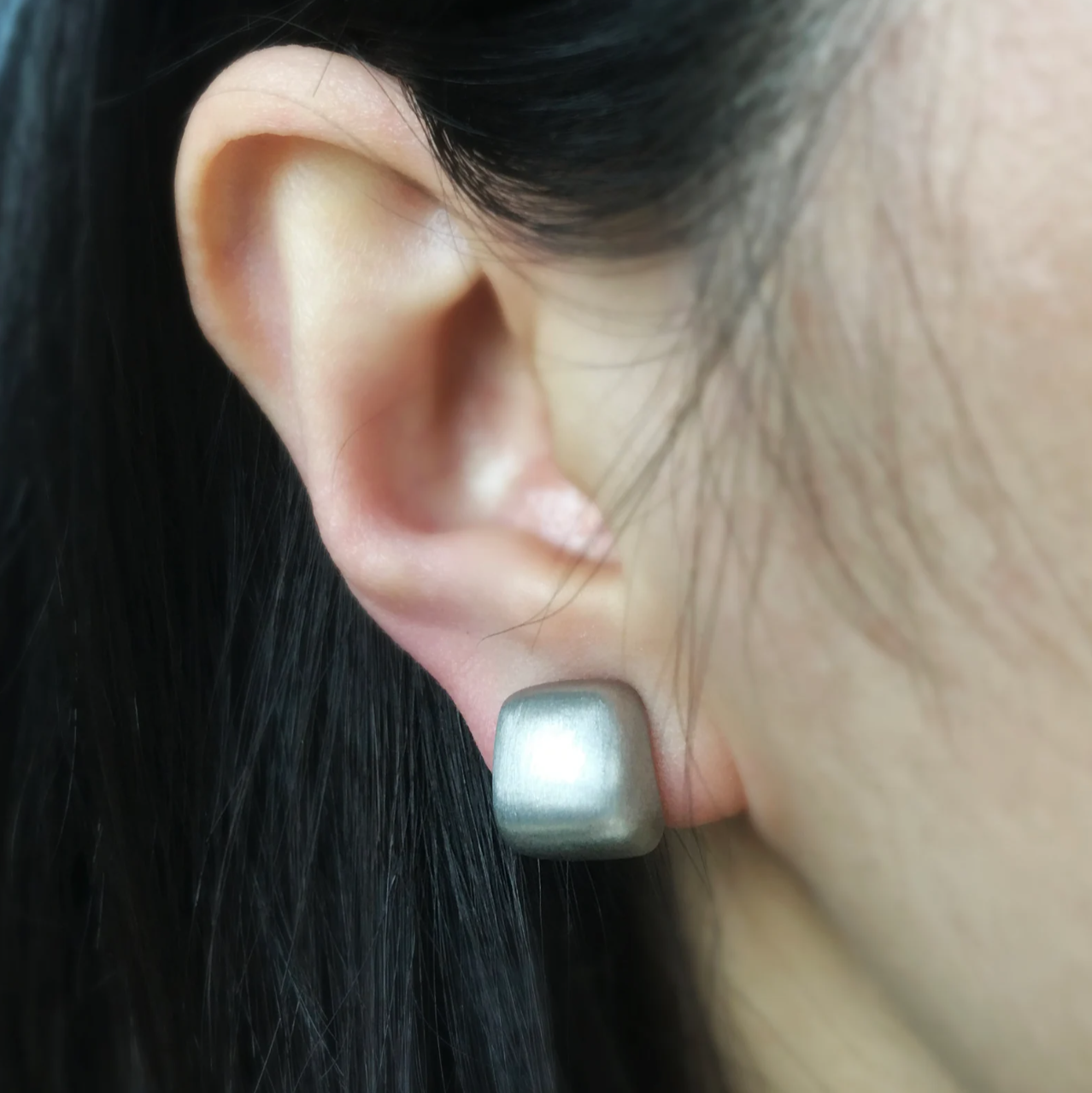 Modern Minimalist Earrings Vintage Brushed Metal Effect Clip On Studs, Non Pierced Earrings&nbsp;