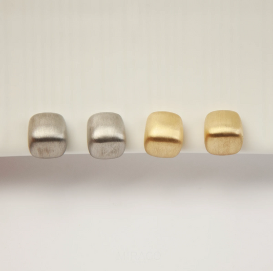 Modern Minimalist Earrings Vintage Brushed Metal Effect Clip On Studs, Non Pierced Earrings&nbsp;