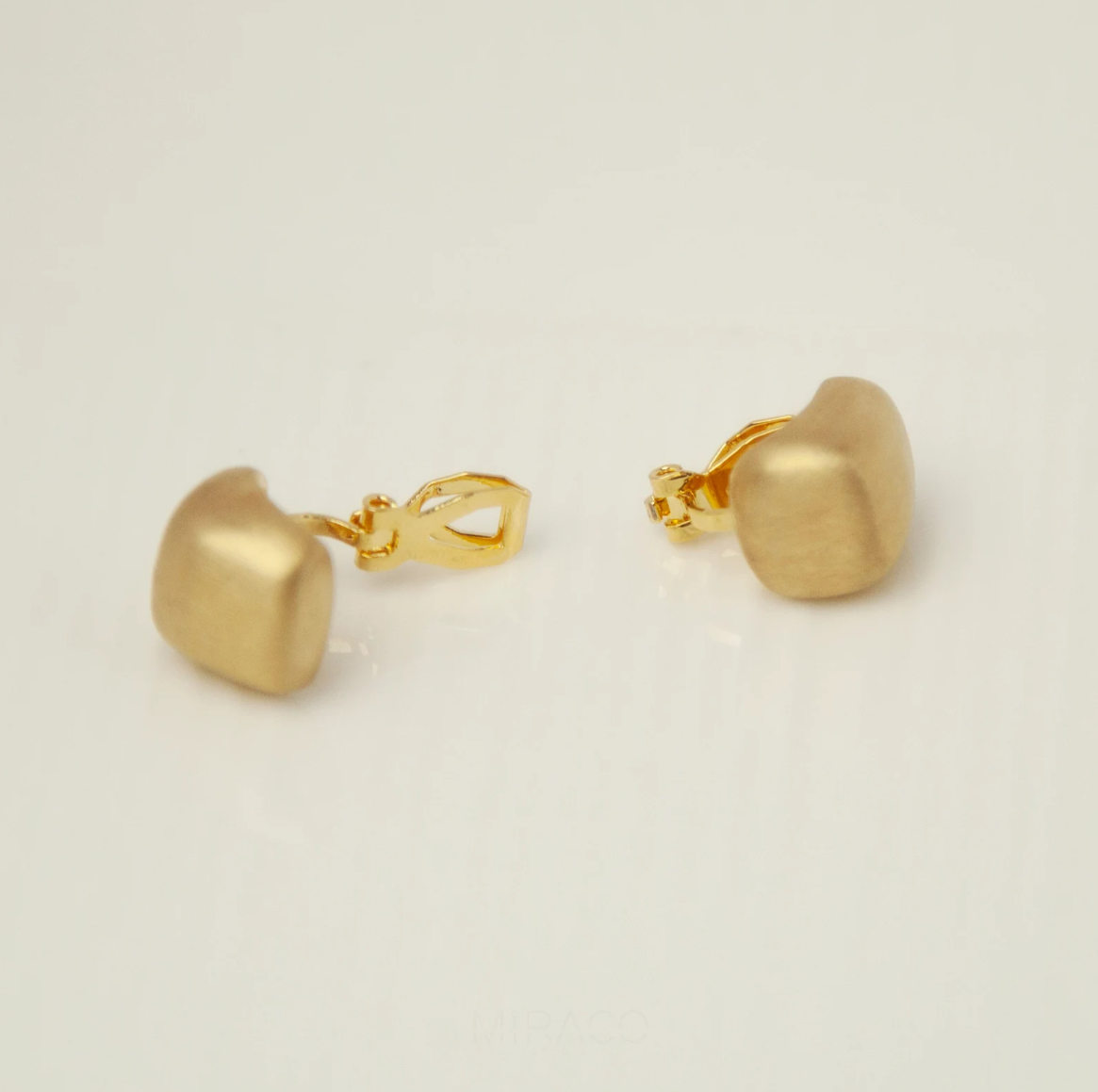 Modern Minimalist Earrings Vintage Brushed Metal Effect Clip On Studs, Non Pierced Earrings&nbsp;