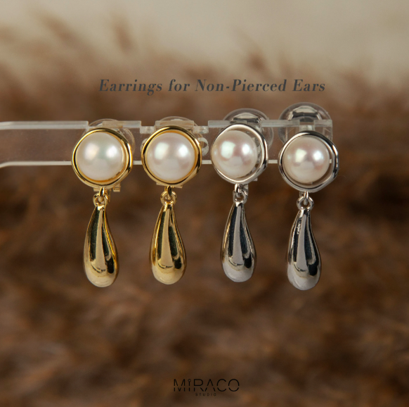 Non Pierced Earrings, Mini-Clip Minimal Water Drop Jewellery