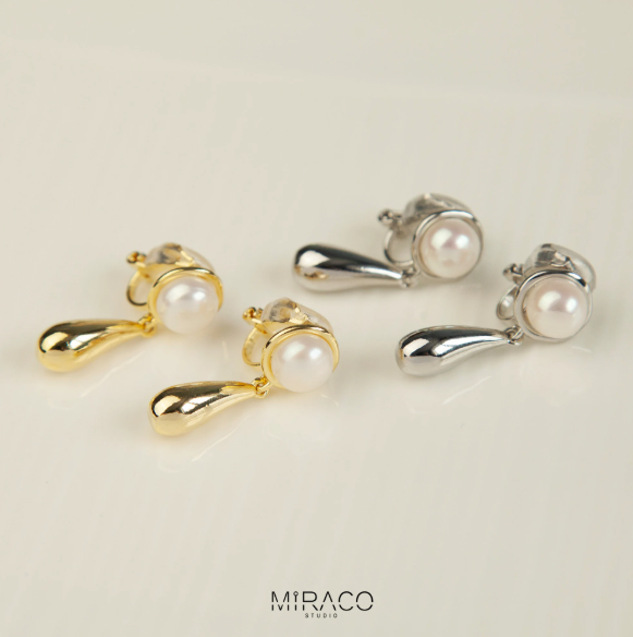 Non Pierced Earrings, Mini-Clip Minimal Water Drop Jewellery