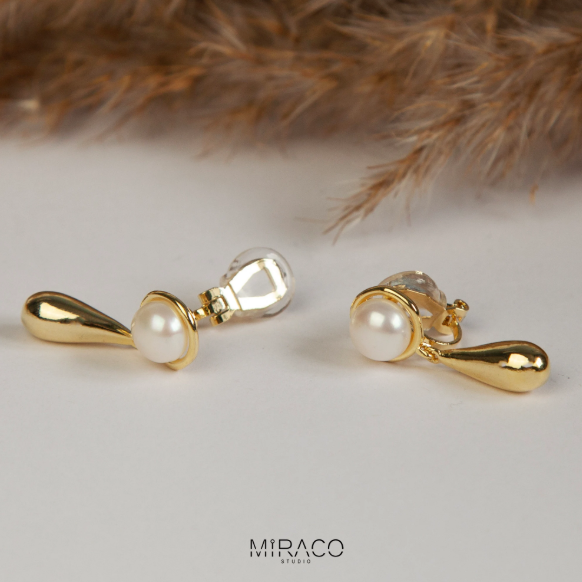 Non Pierced Earrings, Mini-Clip Minimal Water Drop Jewellery