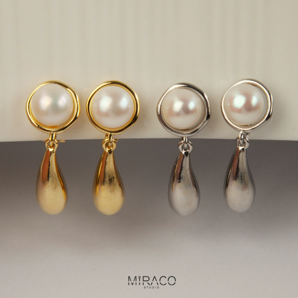 Non Pierced Earrings, Mini-Clip Minimal Water Drop Jewellery