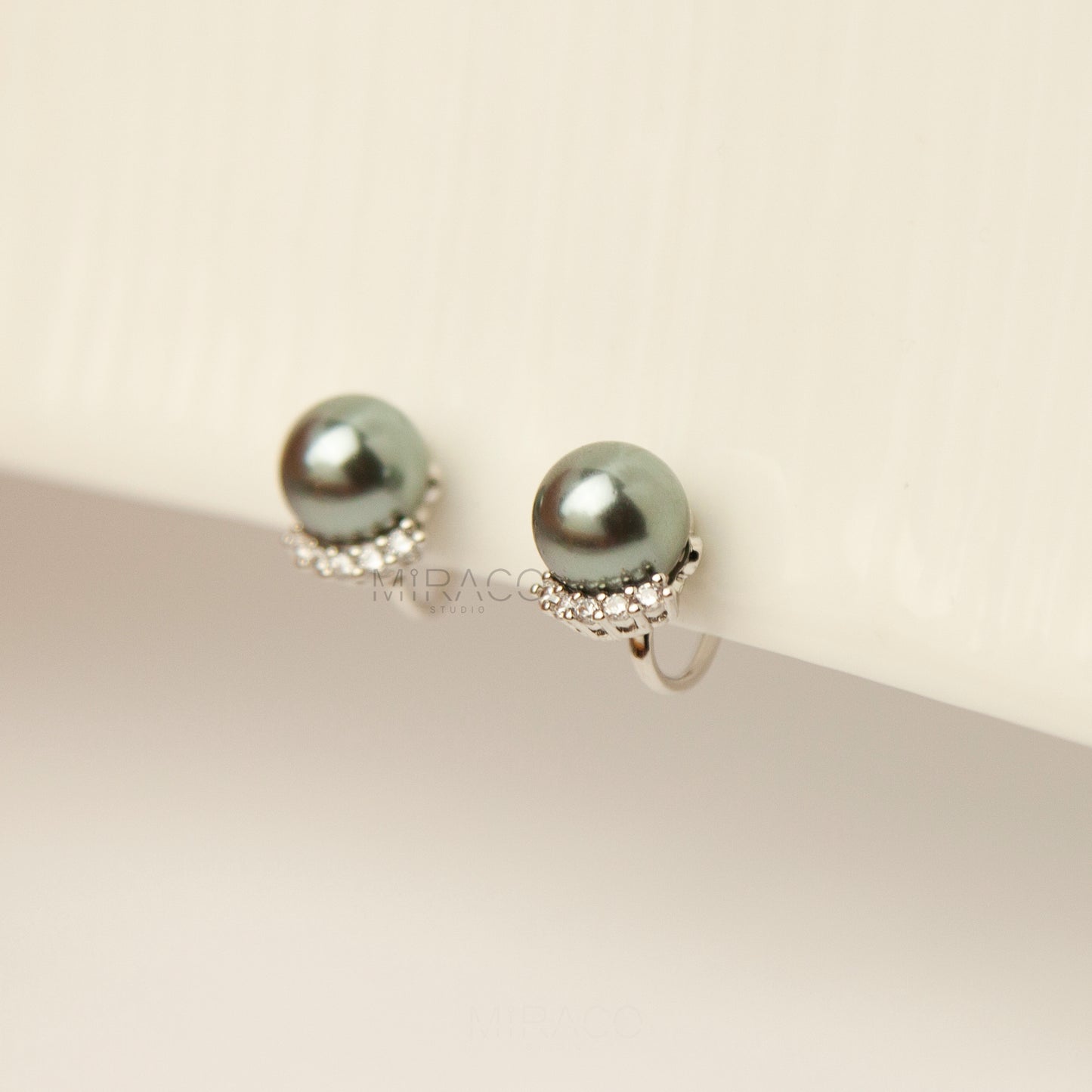 Silver Crystal Clip On Stud, Non Pierced Earring Small Ear Clip Studs, Bridal Stud