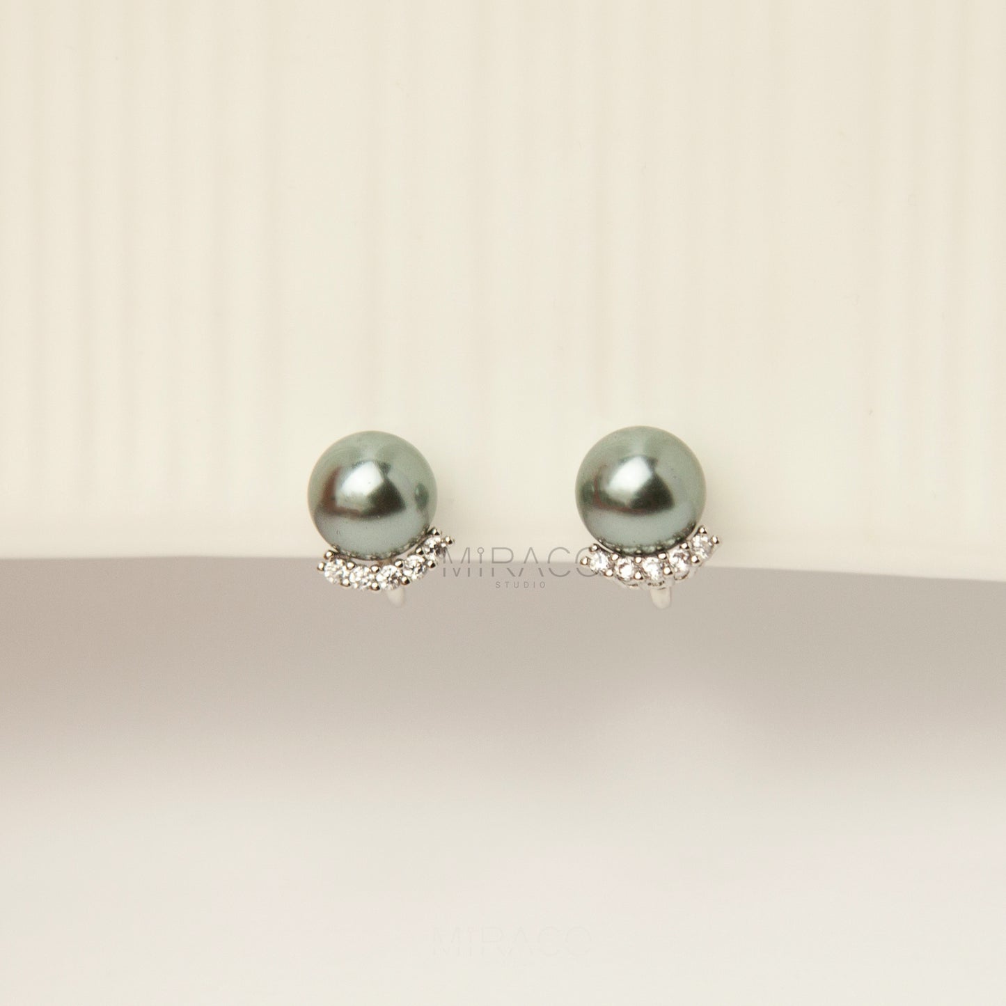 Silver Crystal Clip On Stud, Non Pierced Earring Small Ear Clip Studs, Bridal Stud