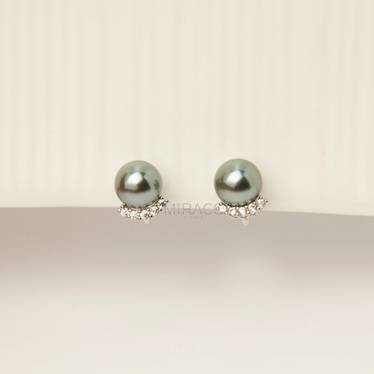 Silver Crystal Clip On Stud, Non Pierced Earring Small Ear Clip Studs, Bridal Stud