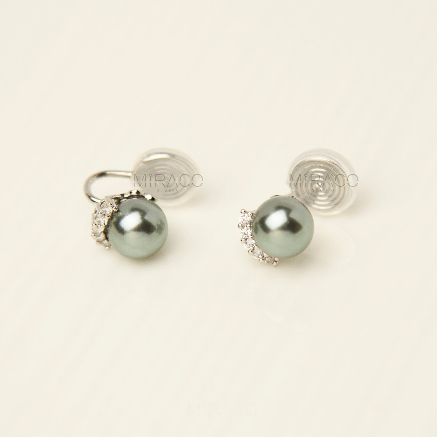 Silver Crystal Clip On Stud, Non Pierced Earring Small Ear Clip Studs, Bridal Stud