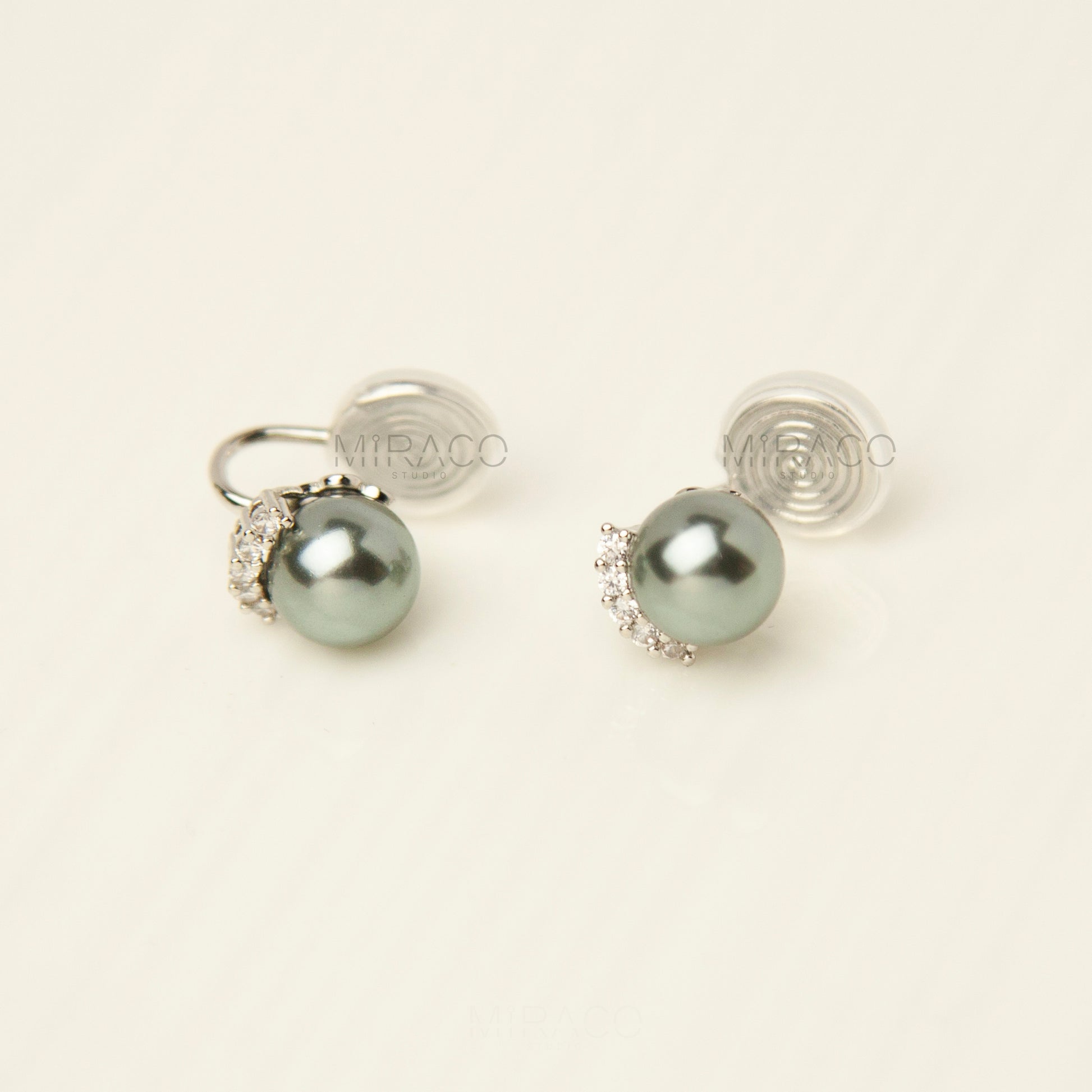 Silver Crystal Clip On Stud, Non Pierced Earring Small Ear Clip Studs, Bridal Stud