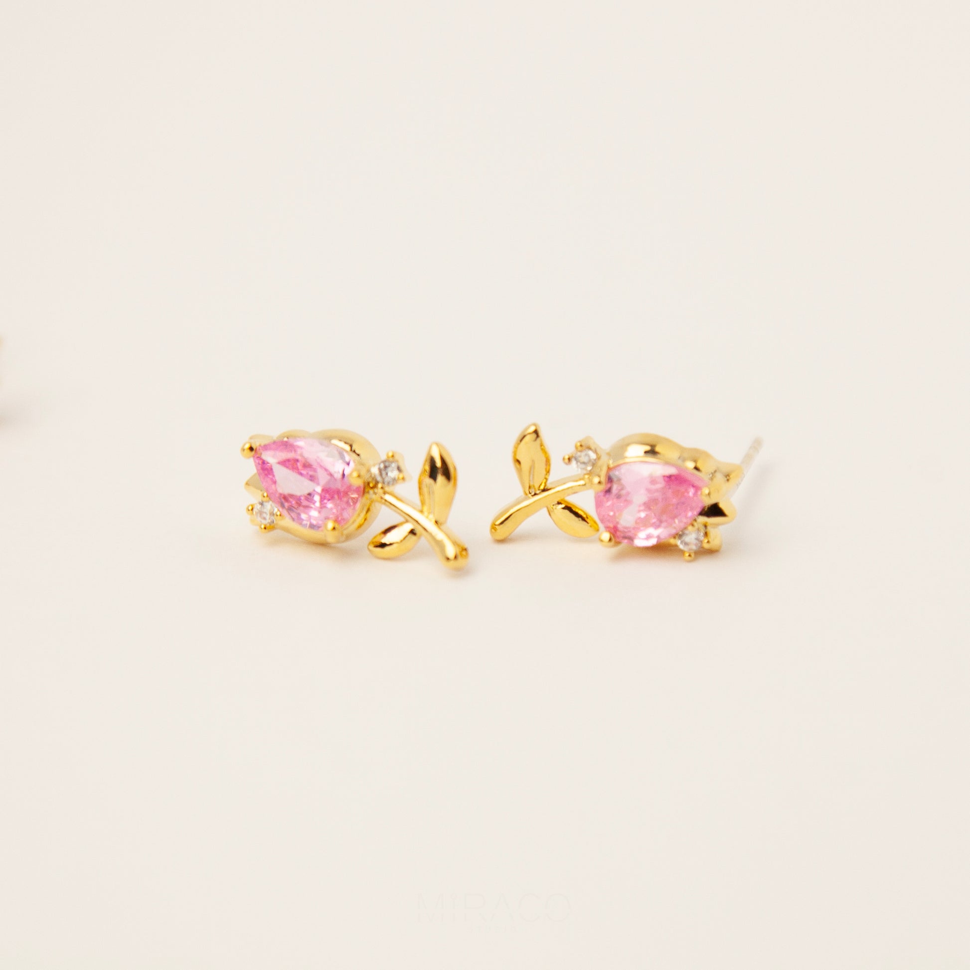 Silver Flower CZ Stud Earrings, Lilac Gemstone Floral Stud Earrings, Clip On Earrings, Non Pierced Earrings