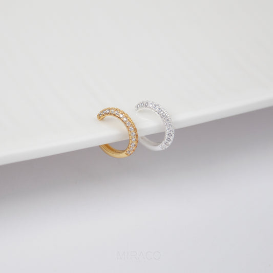 Silver or Gold Colour Simple Design Diamond Ear Cuff Piercing Free Earring