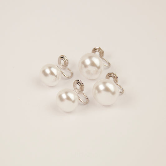 Simple One Pearl 925 Sterling Silver Clip On Stud Earrings, Minimalist Style Lightweight Pearls Earrings, Non-Pierced Pearls for Women, Coil Back Clip On Earrings, Non Pierced Earrings, Gift for Her, Wedding Earrings, Bridal Earrings