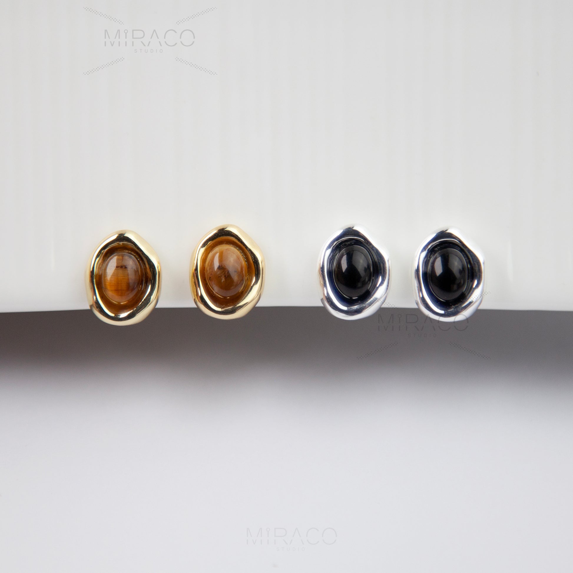 Small Ball Stud Earrings, Modern Minimalist Earrings, Screw Back Clips Silver Black Stud Clip On Studs, Brown God Simple Non Pierced Earring
