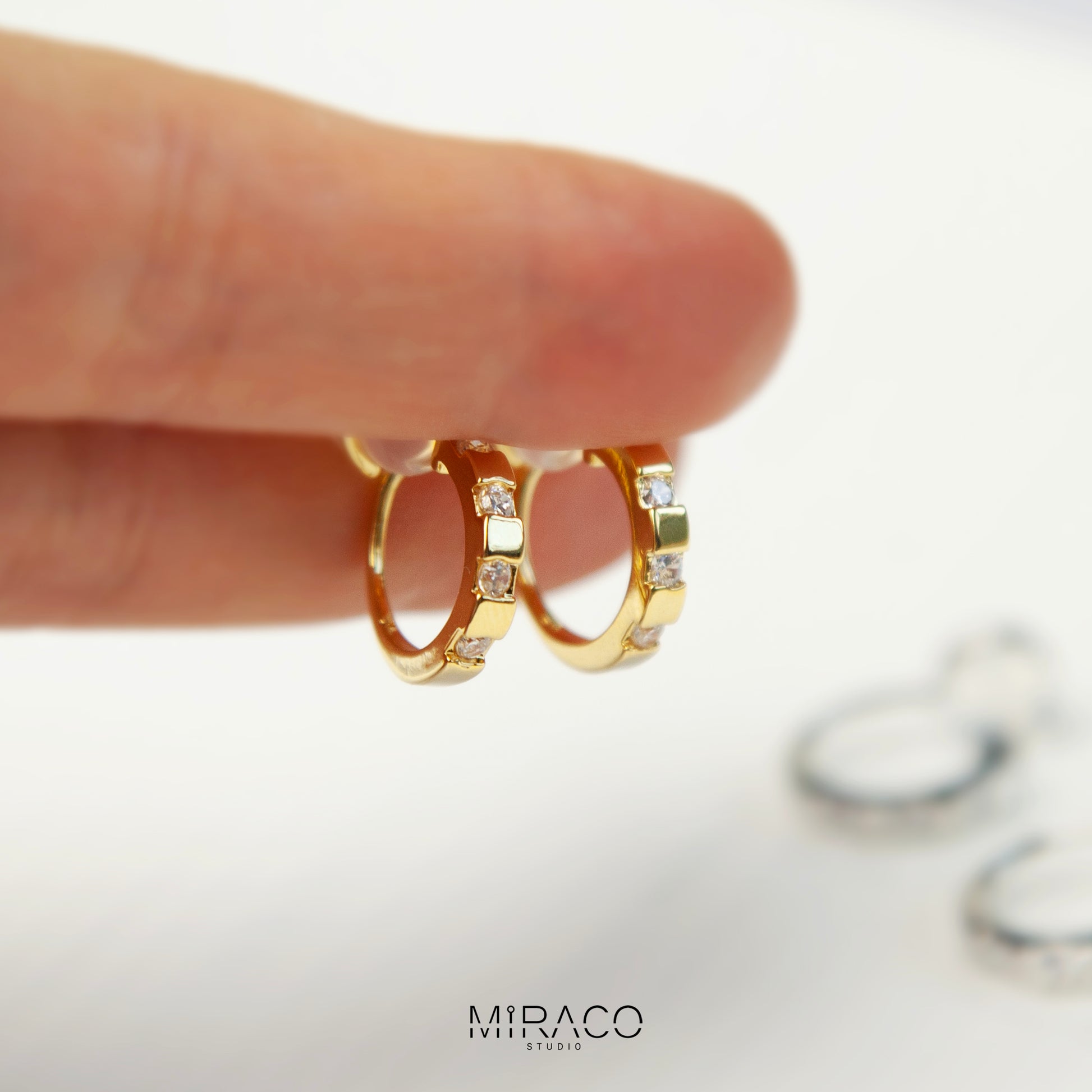 Sparkling CZ Crystal Earrings, Everyday Clip On Earrings, Non Pierced Ear Clips, Small Diamond Hoops