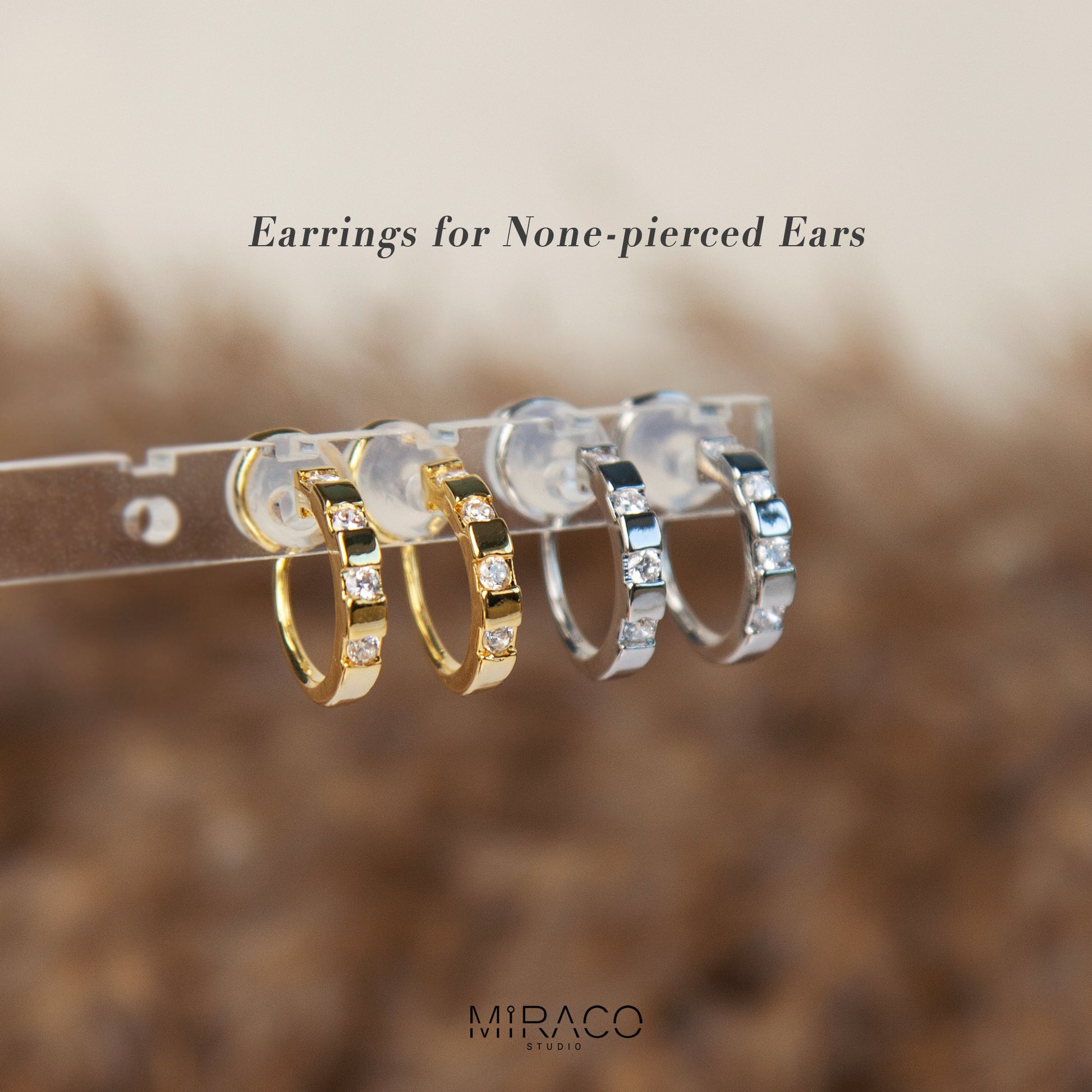 Sparkling CZ Crystal Earrings, Everyday Clip On Earrings, Non Pierced Ear Clips, Small Diamond Hoops