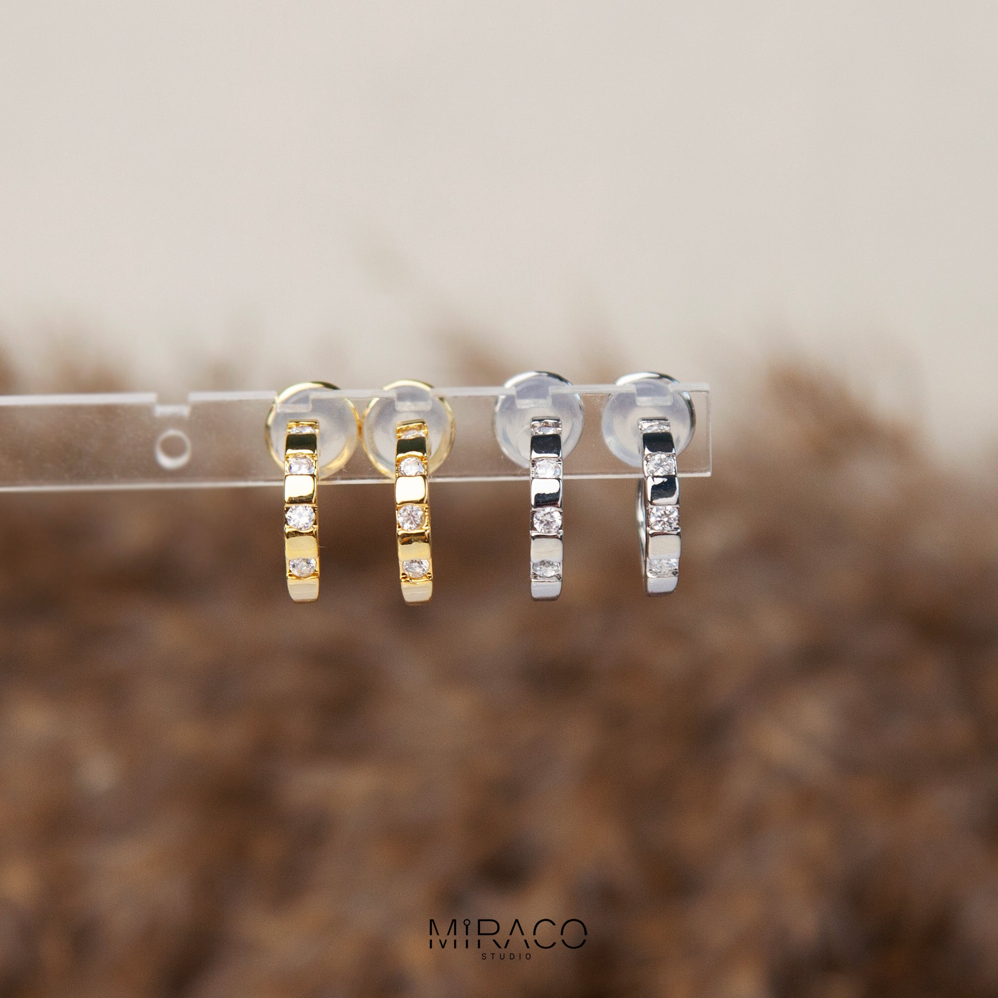 Sparkling CZ Crystal Earrings, Everyday Clip On Earrings, Non Pierced Ear Clips, Small Diamond Hoops