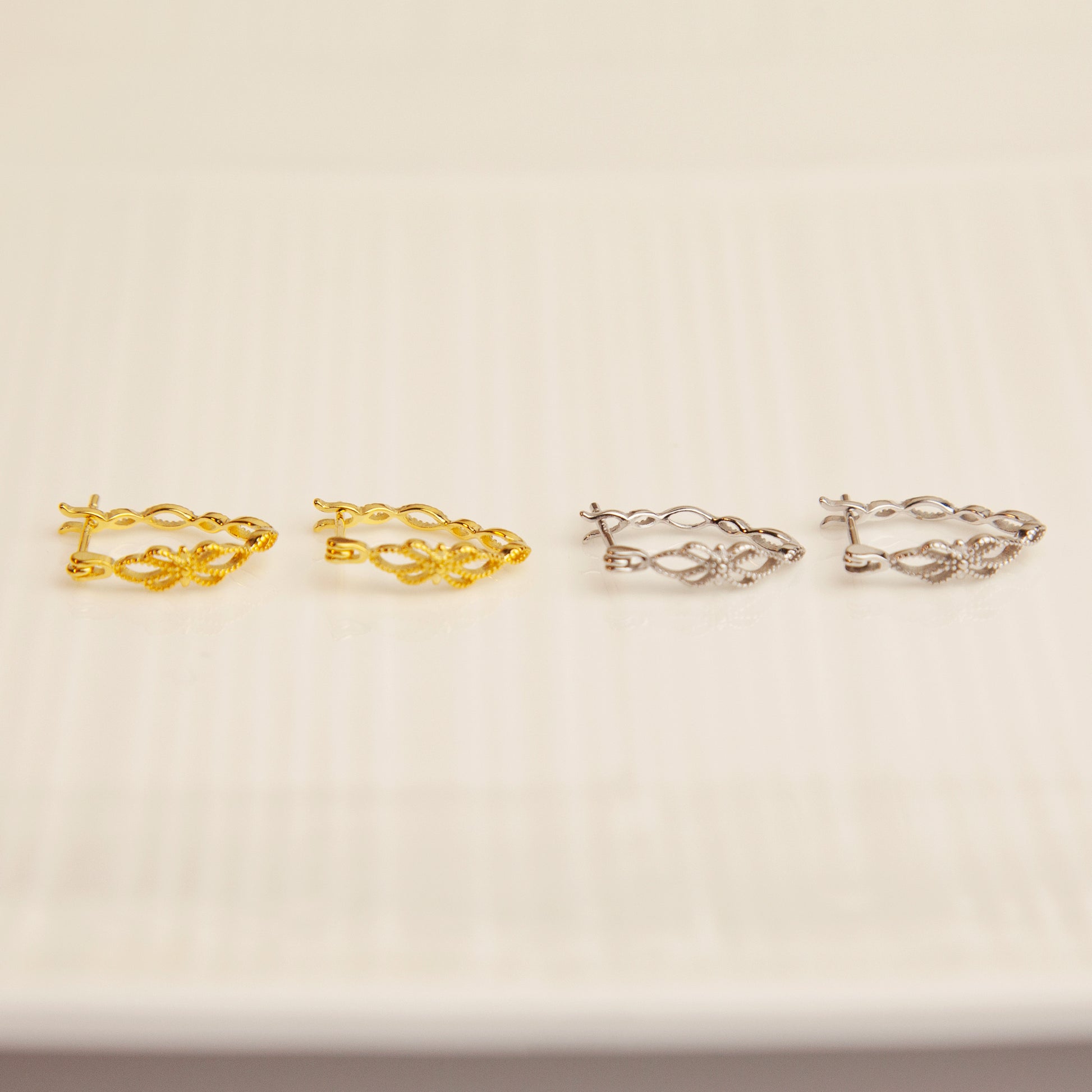 Sterling Silver Lace Hoop Earrings, Flower Hoop Earrings, Silver Or Gold Leverback Earrings, Lace Huggies, Hollow-out Hoops