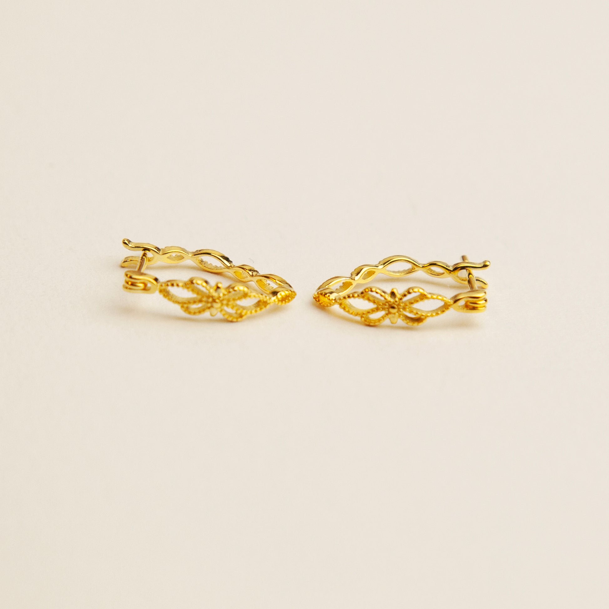 Sterling Silver Lace Hoop Earrings, Flower Hoop Earrings, Silver Or Gold Leverback Earrings, Lace Huggies, Hollow-out Hoops