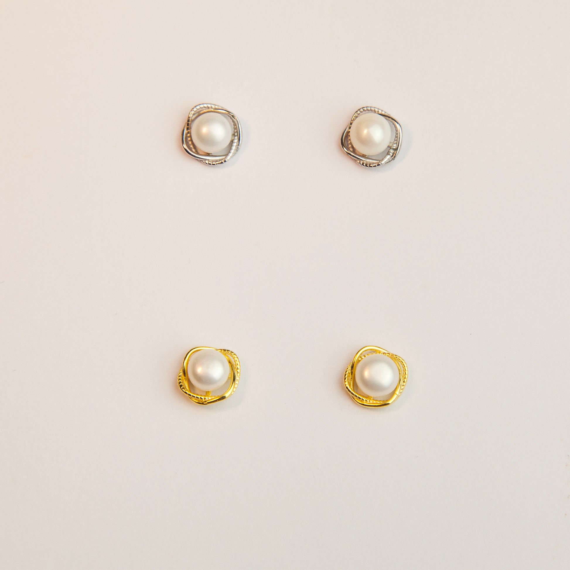 Sterling Silver Pearl Stud Earrings, Delicate Small White Pearl Studs, Timeless Classic Sterling Silver Pearl Flower Earring Screw Back