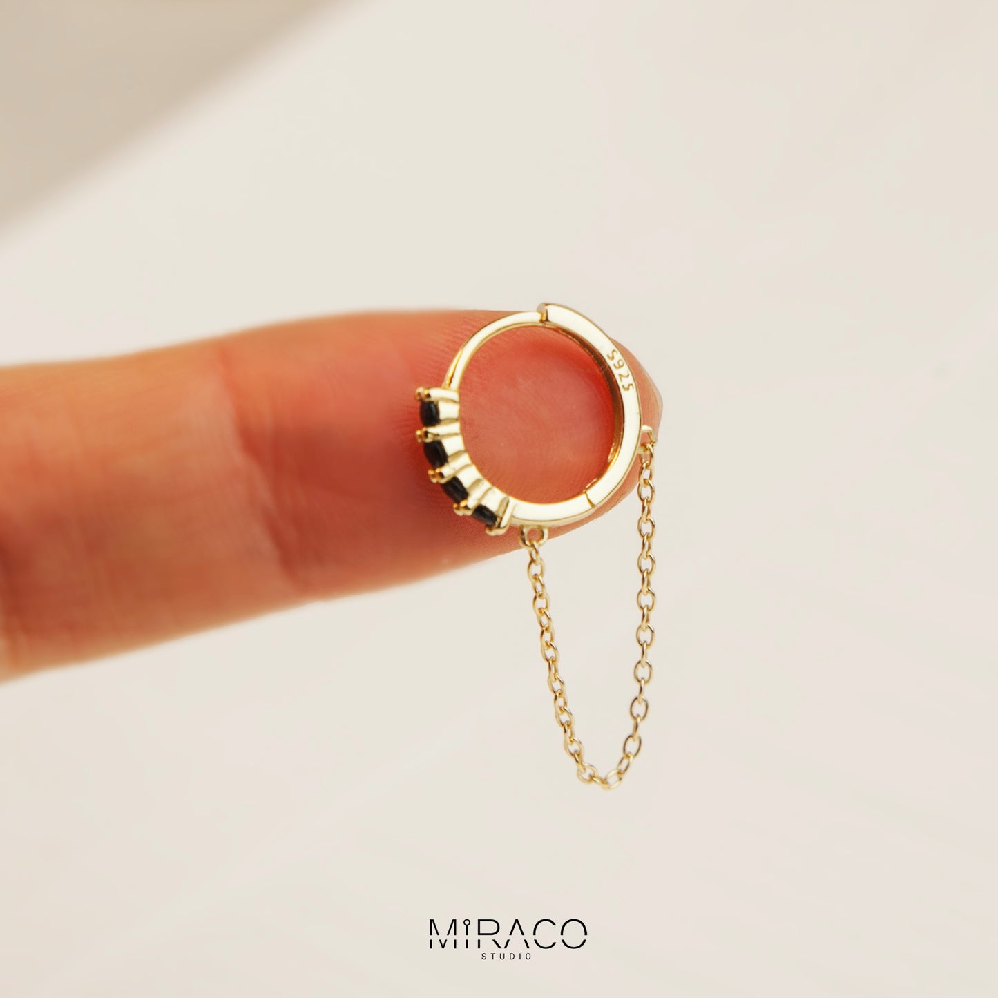 Trendy Gemstone Huggie Hoops with Chian, Sterling Silver Earrings, Sparkly CZ Crystal Hoops Chain Tassel Earring, Gold Chain Hoops, Chain Huggie Hoop Earrings, Dangle Chain Hoops, Dangle Hoop