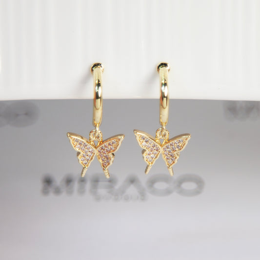 Gold Butterfly Clip-On Earrings