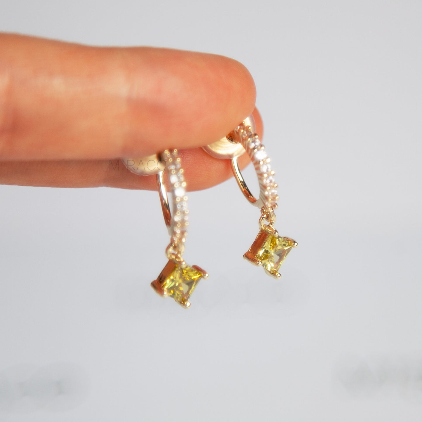 Olive Green Crystal Clip-On Earrings – Gold or Silver