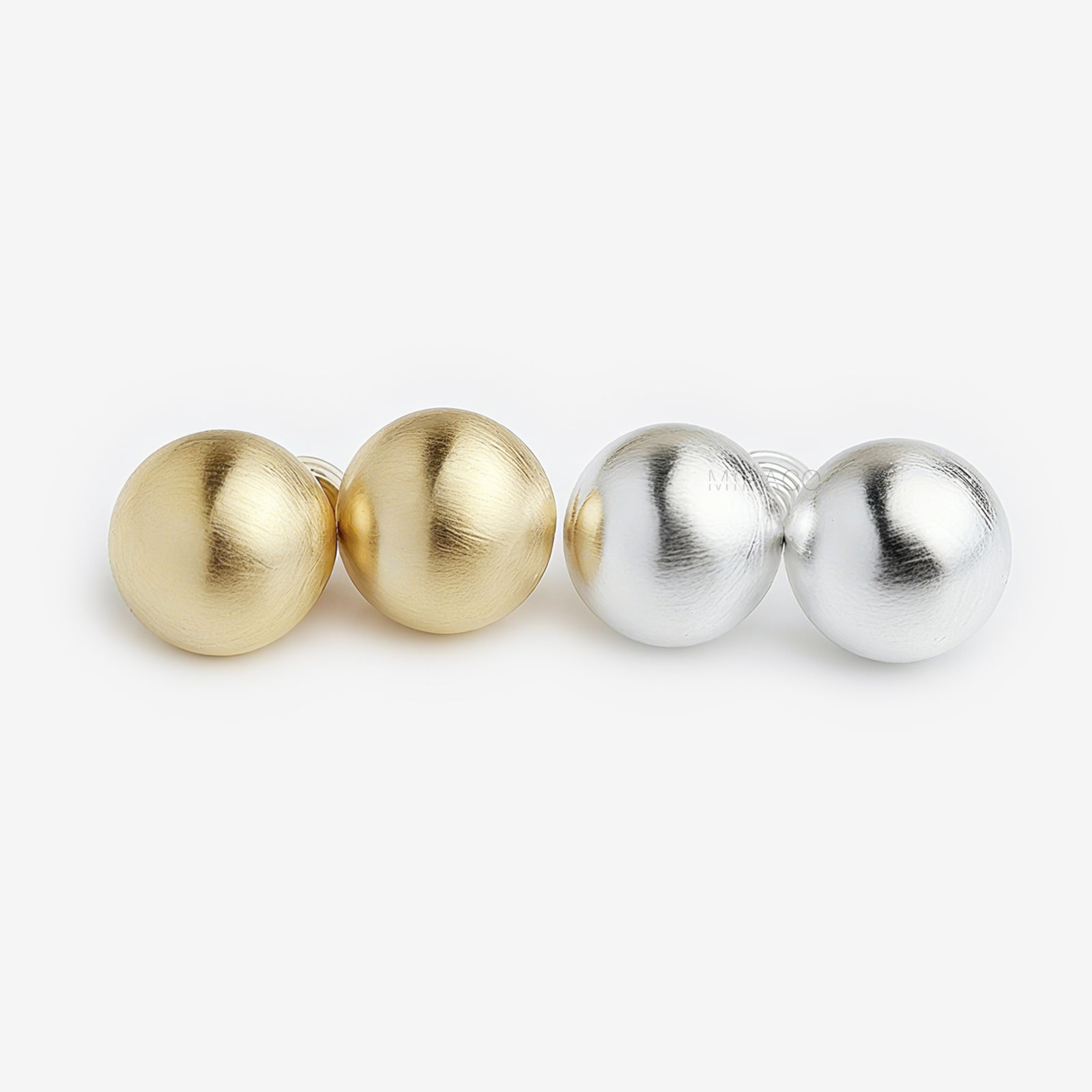 Gold Plated Large Ball Stud Earrings, Modern Minimalist Earrings, Brushed Metal Effect Clip On Studs, Non Pierced Earrings