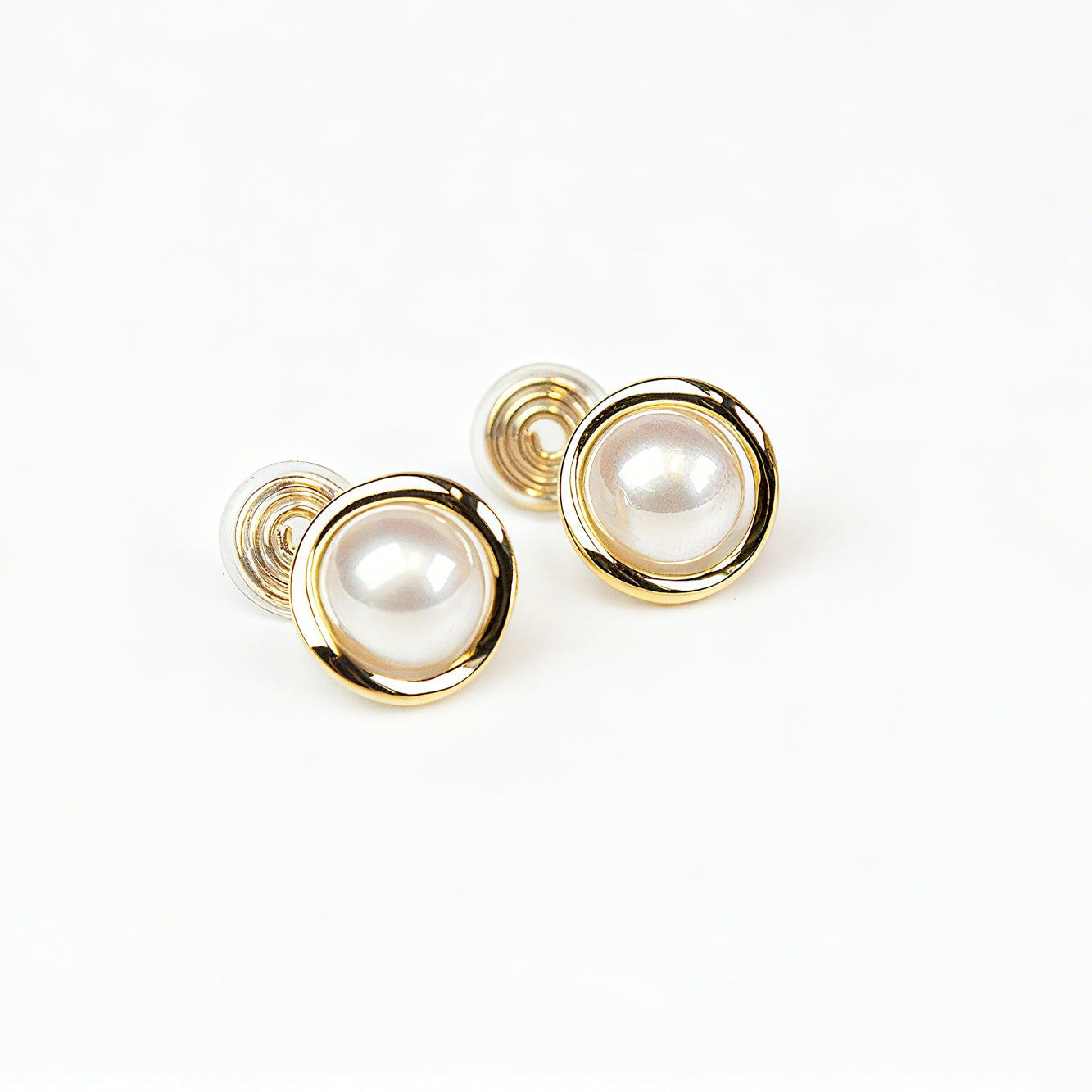 Clip On Pearl Earrings Round Pearl Clip On Studs