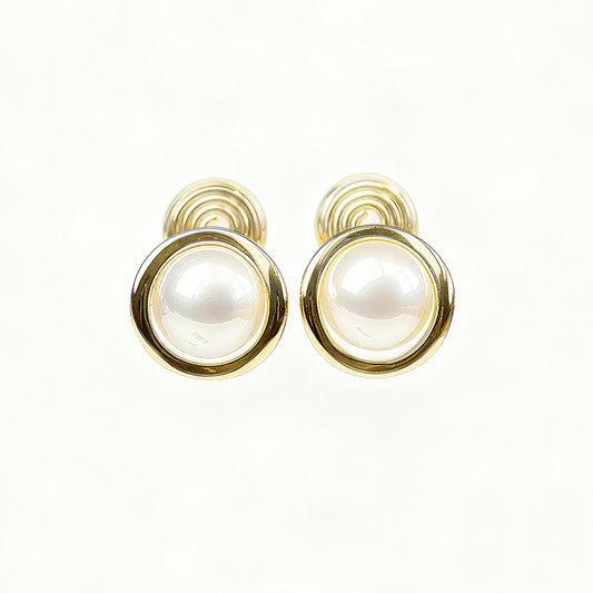 Clip On Pearl Earrings Round Pearl Clip On Studs