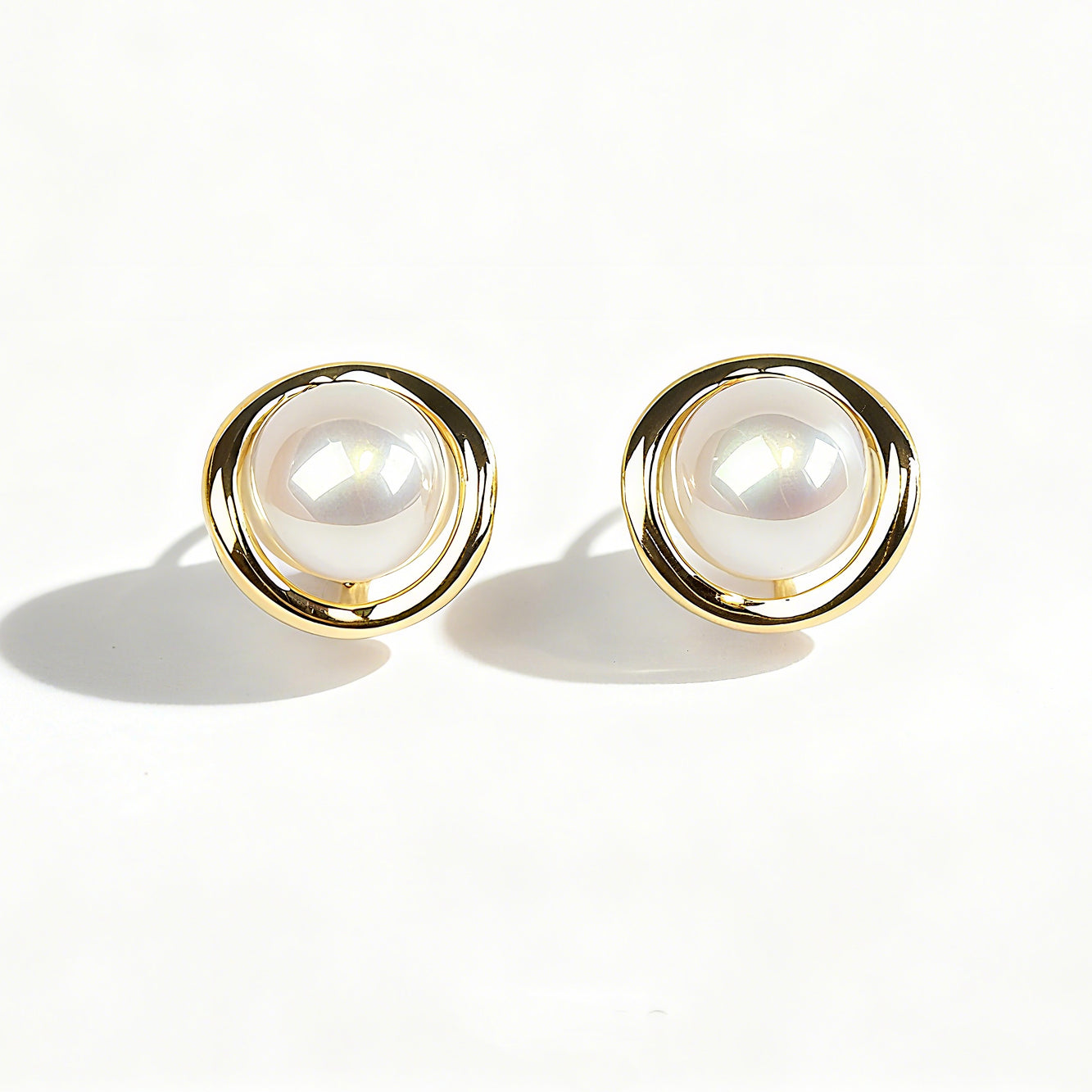 Clip On Pearl Earrings Round Pearl Clip On Studs