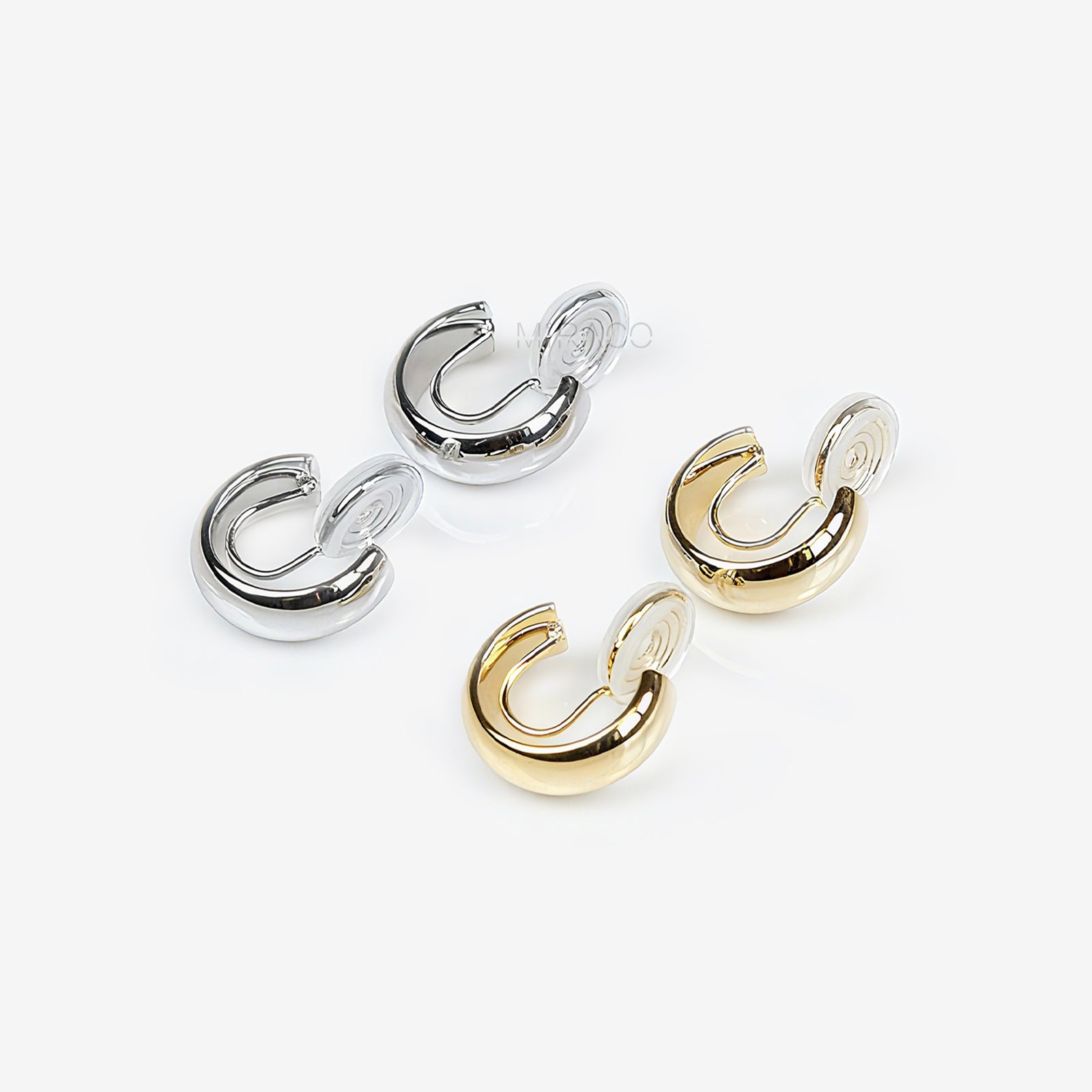 Everyday Simple Small Hoops, Coil Back Non Pierced Earrings