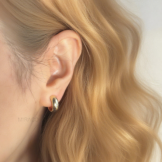 Minimalist Clip On Hoop Earrings, Huggie Hoop Earrings in Gold & Silver