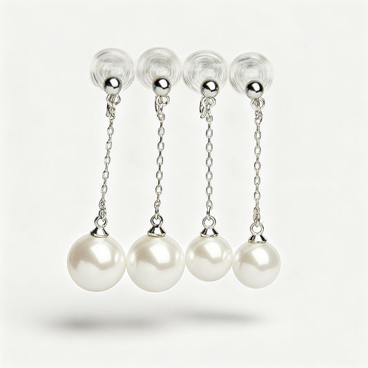 Pearl Dangle Drop Clip On Earrings Clip On Pearl Earrings