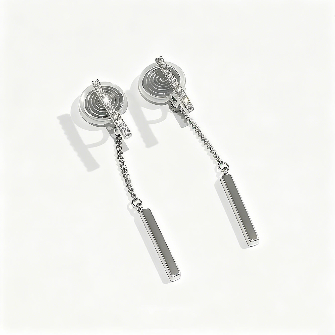 clip-on earrings gold, clip-on earrings silver, non pierced earrings, long dangle earrings, chain drop earrings, cubic zirconia clip-on, statement earrings non pierced, bridal clip-on earrings, elegant earrings no piercing