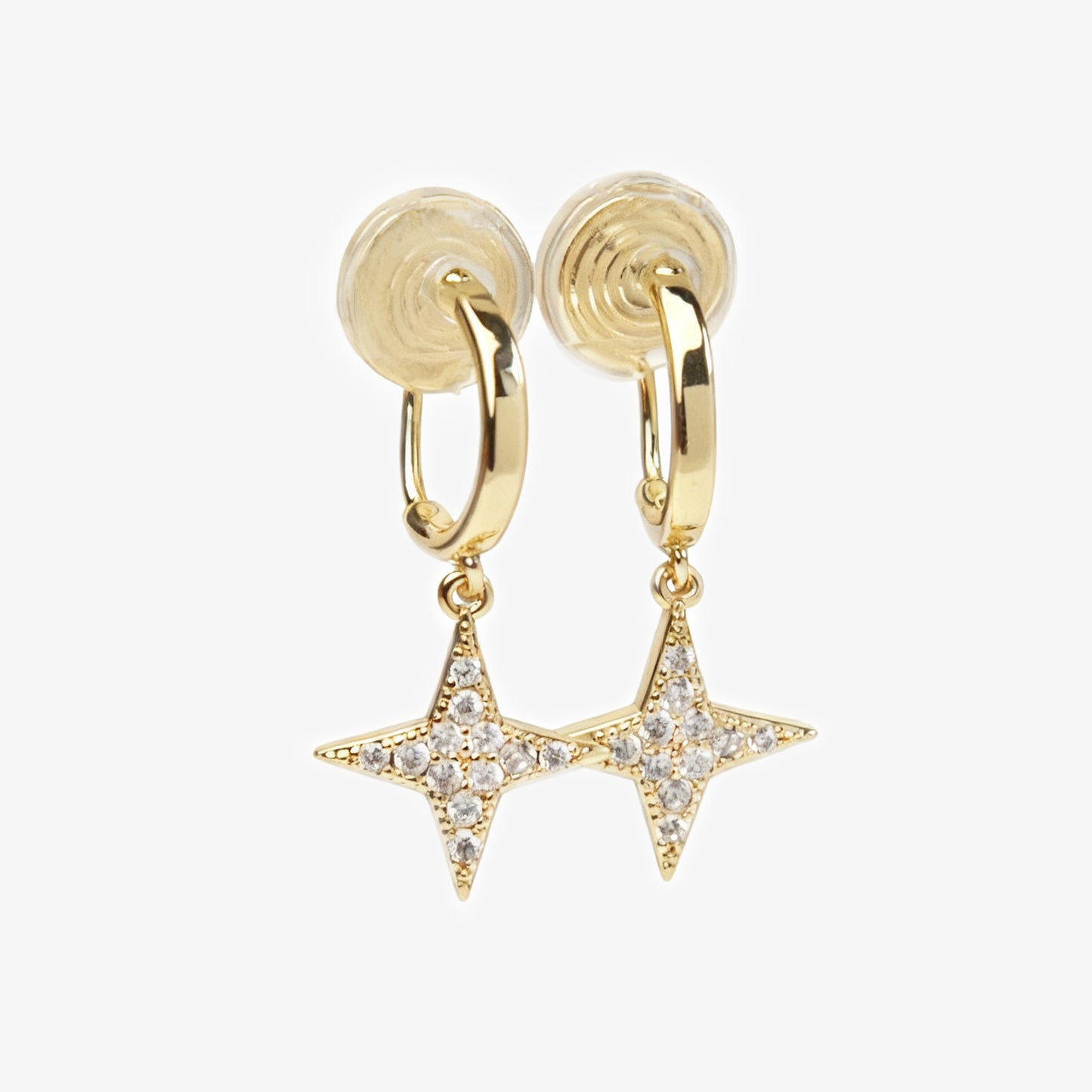 4 Points Star Clip On Earrings, Invisible None Pierced Ear Clips