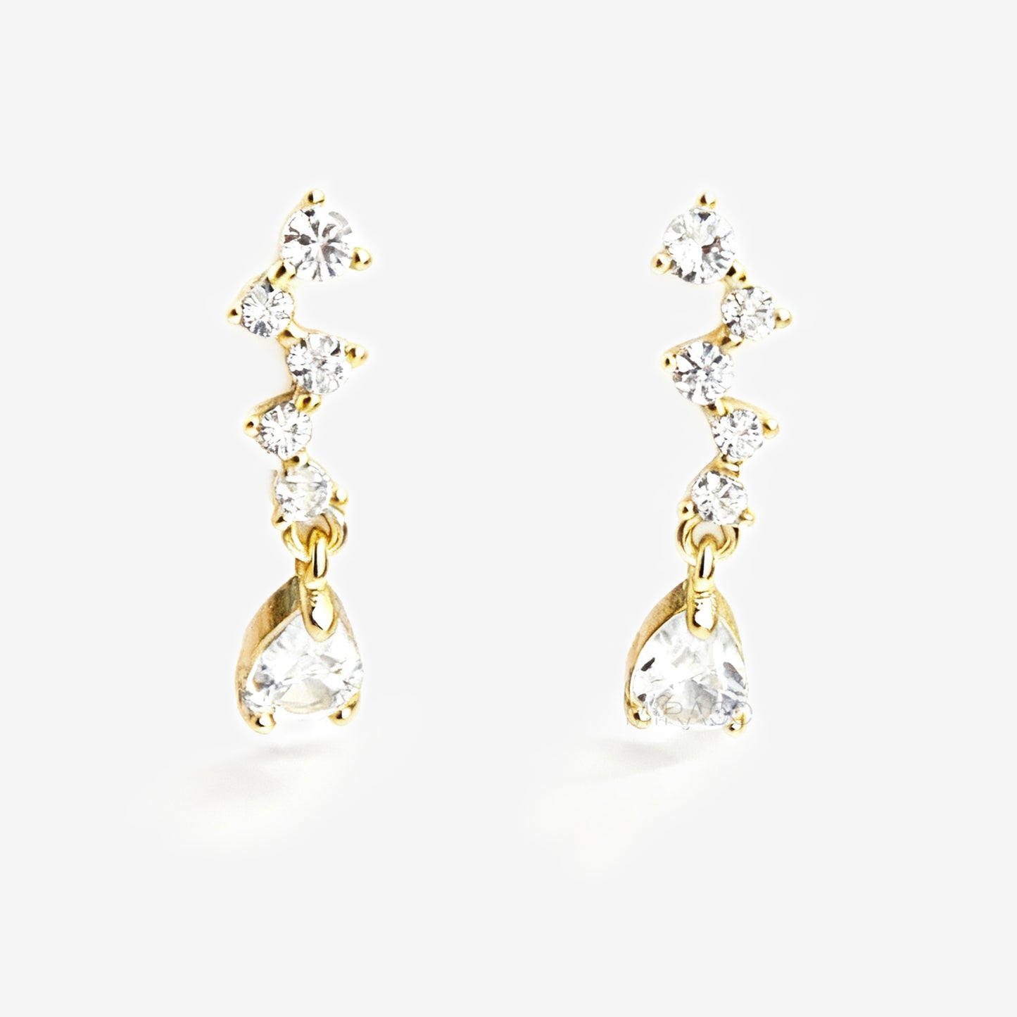 Clip On Diamond Earrings, Clip On Dangle Earrings, Clear Crystal Dangle and Drop Earrings, Coil Back Clip On Earrings, Non Pierced Earrings