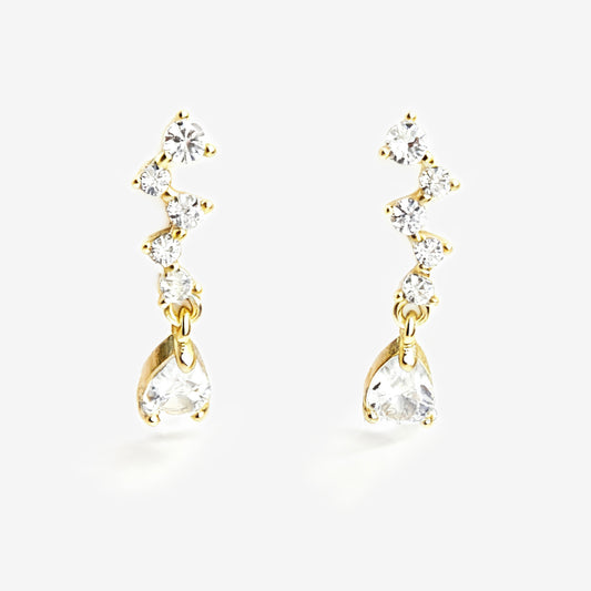 Clip On Diamond Earrings, Clip On Dangle Earrings, Clear Crystal Dangle and Drop Earrings, Coil Back Clip On Earrings, Non Pierced Earrings