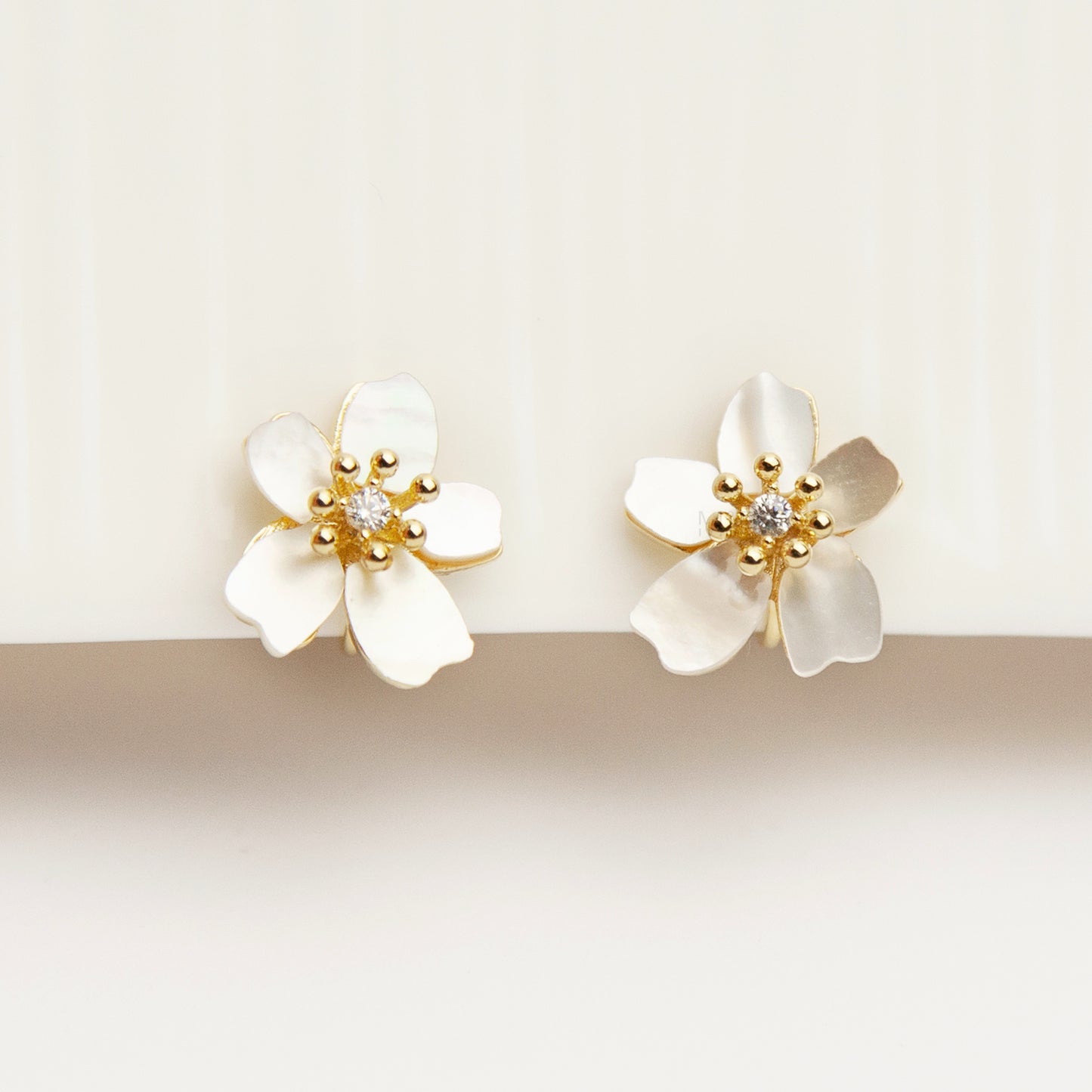 Clip On Cherry Blossom Studs