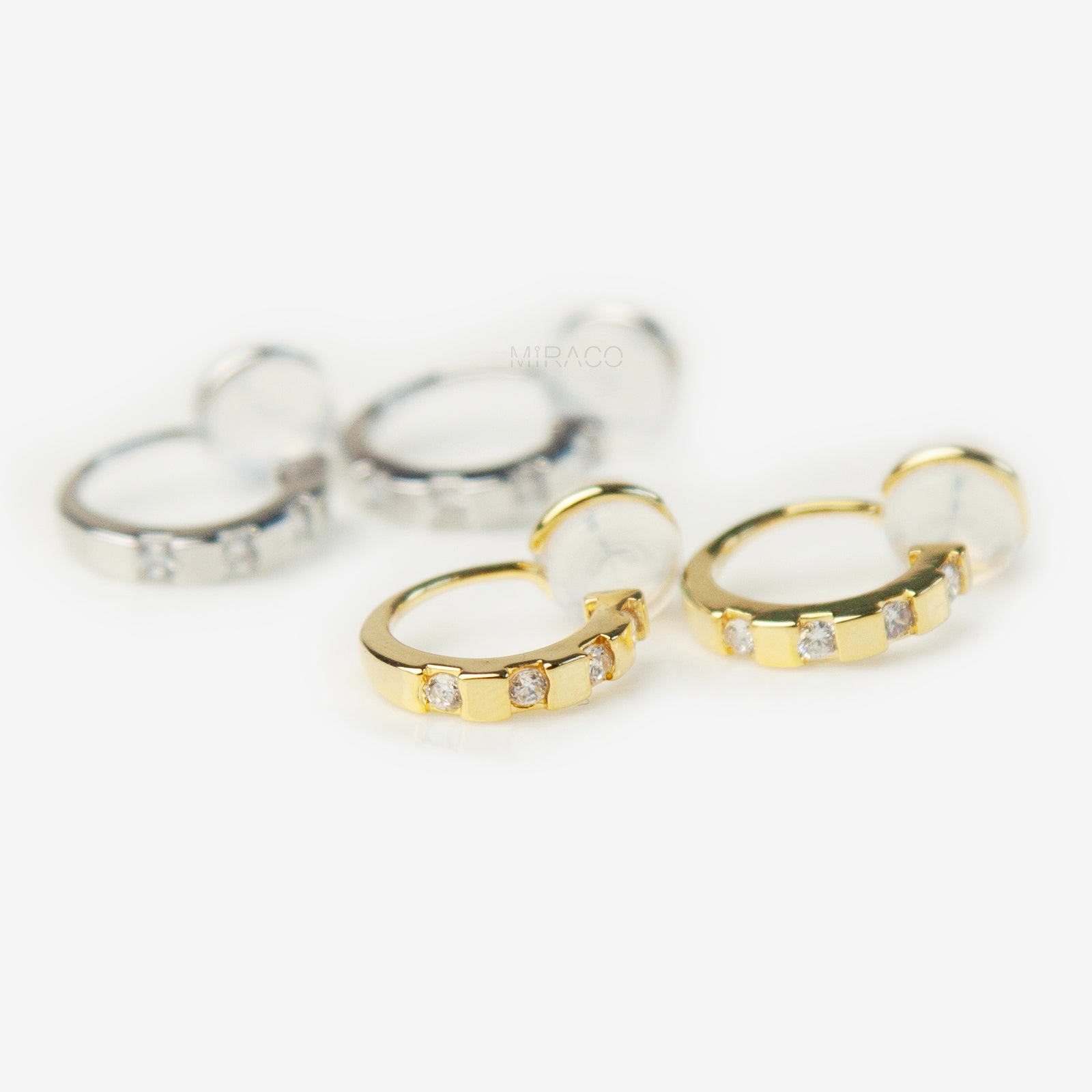 CZ Huggie Hoop Clip-On Earrings