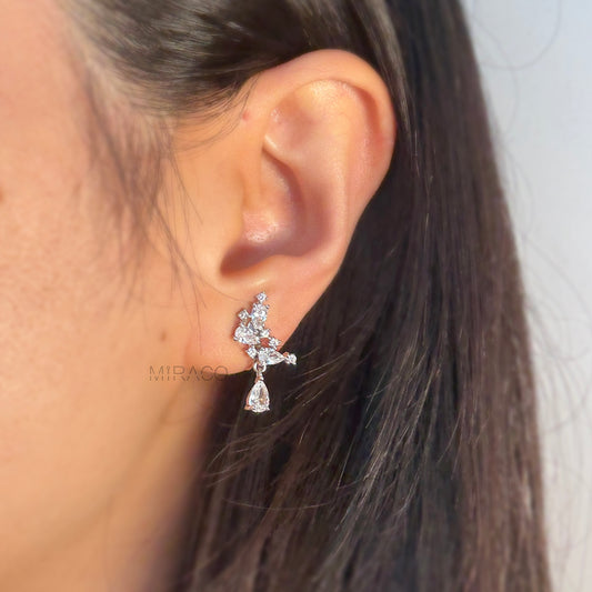 Clip On Butterfly Diamond Earrings