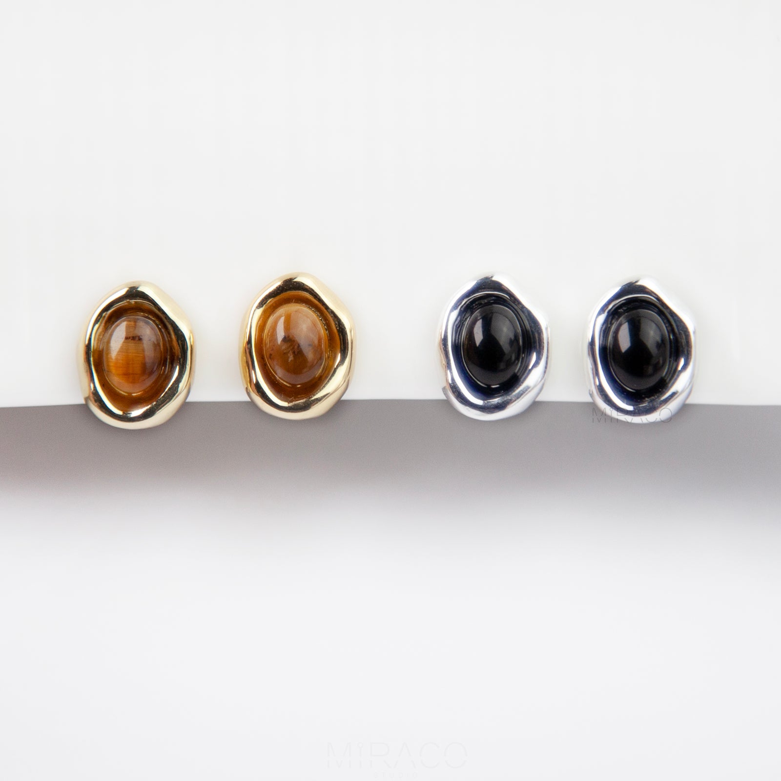 Small Ball Stud Earrings, Modern Minimalist Earrings, Screw Back Clips Silver Black Stud Clip On Studs, Brown God Simple Non Pierced Earring