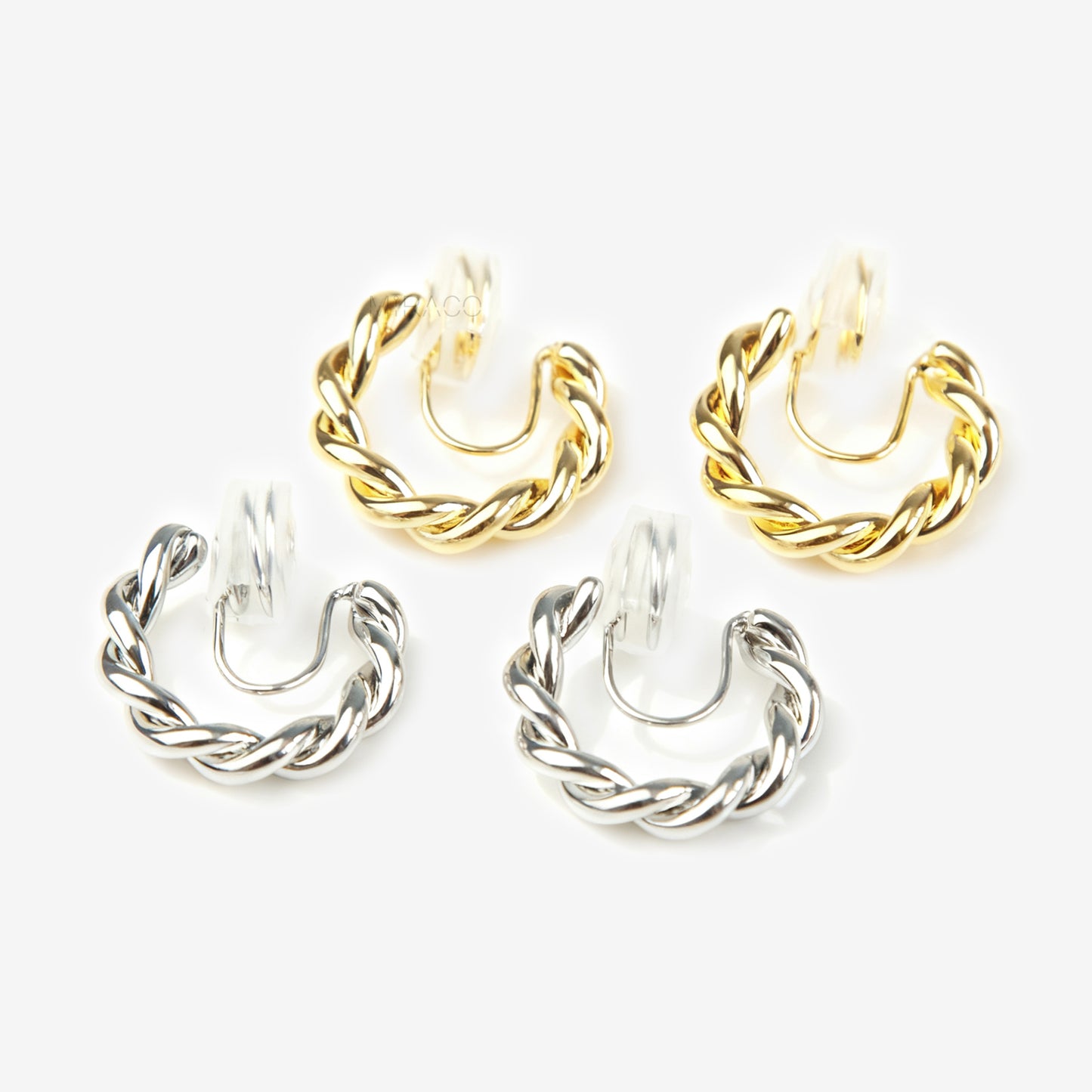 Twisted Hoop Clip On Earrings
