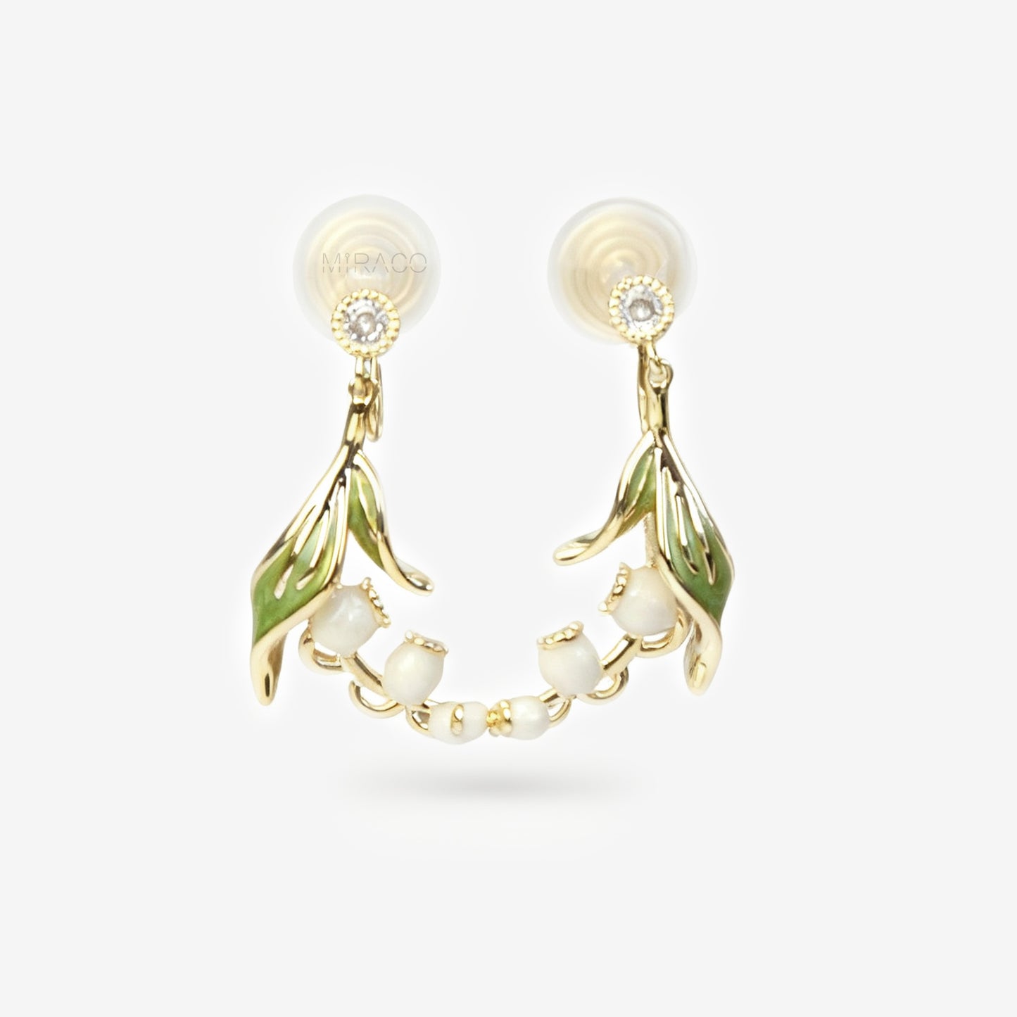 Lily of the Valley Clip On Earrings, Flower Dangle Drop Earrings, Nature Inspired Dangle Floral Plant Earrings, Dangle Flowers Non Pierced