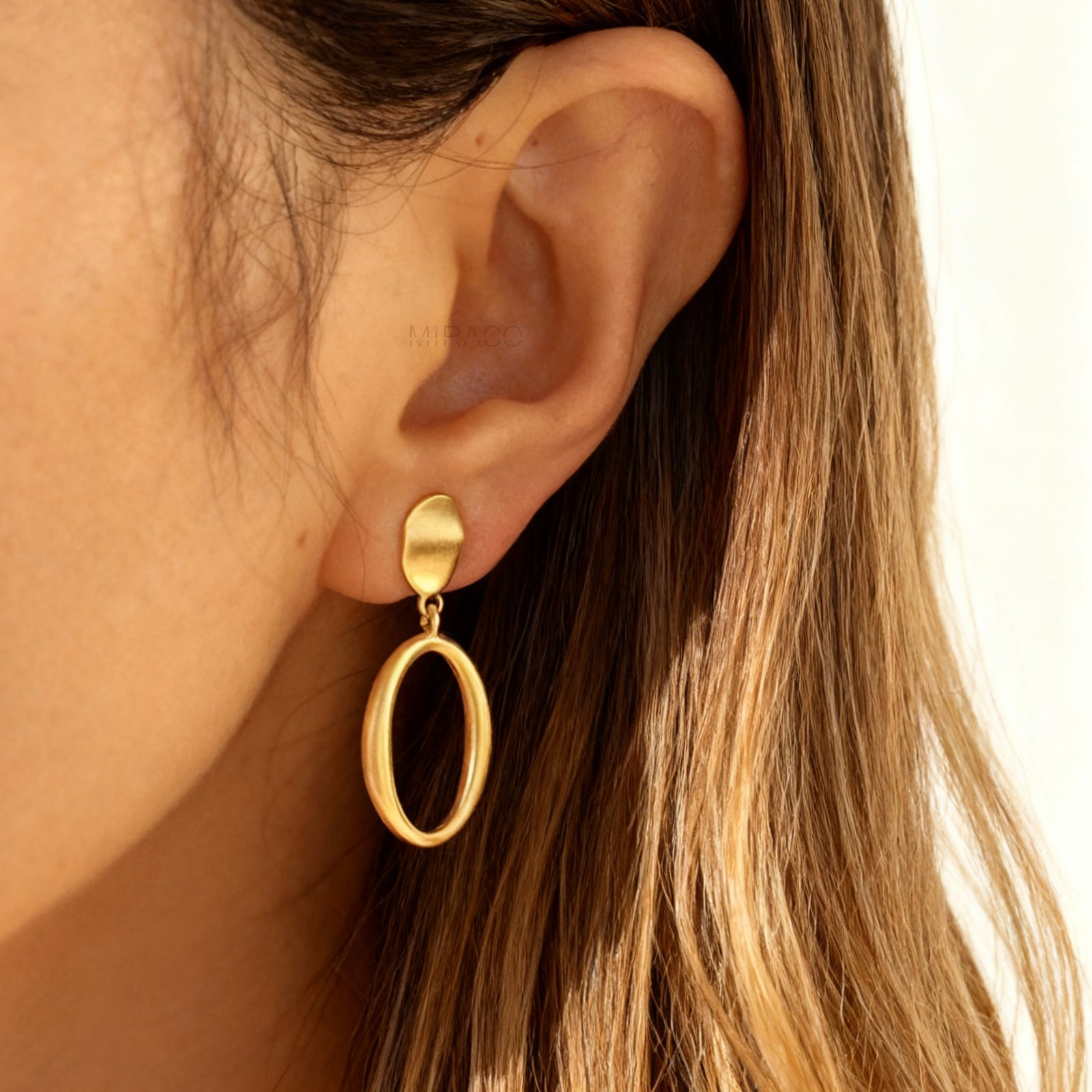 Gold Circle Dangle Earrings, Gold Clip On Earrings, Minimal Ear Clip Non Pierced Circle Drop Earring
