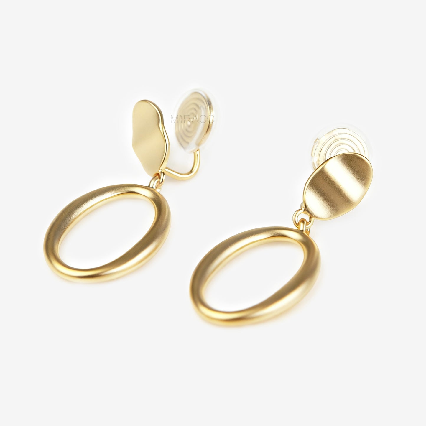 Gold Circle Dangle Earrings, Gold Clip On Earrings, Minimal Ear Clip Non Pierced Circle Drop Earring
