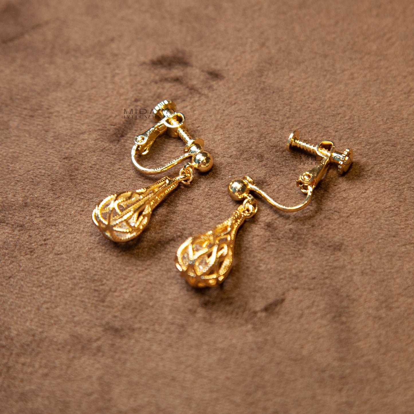 Teardrop Dangle Drop Clip On Earrings