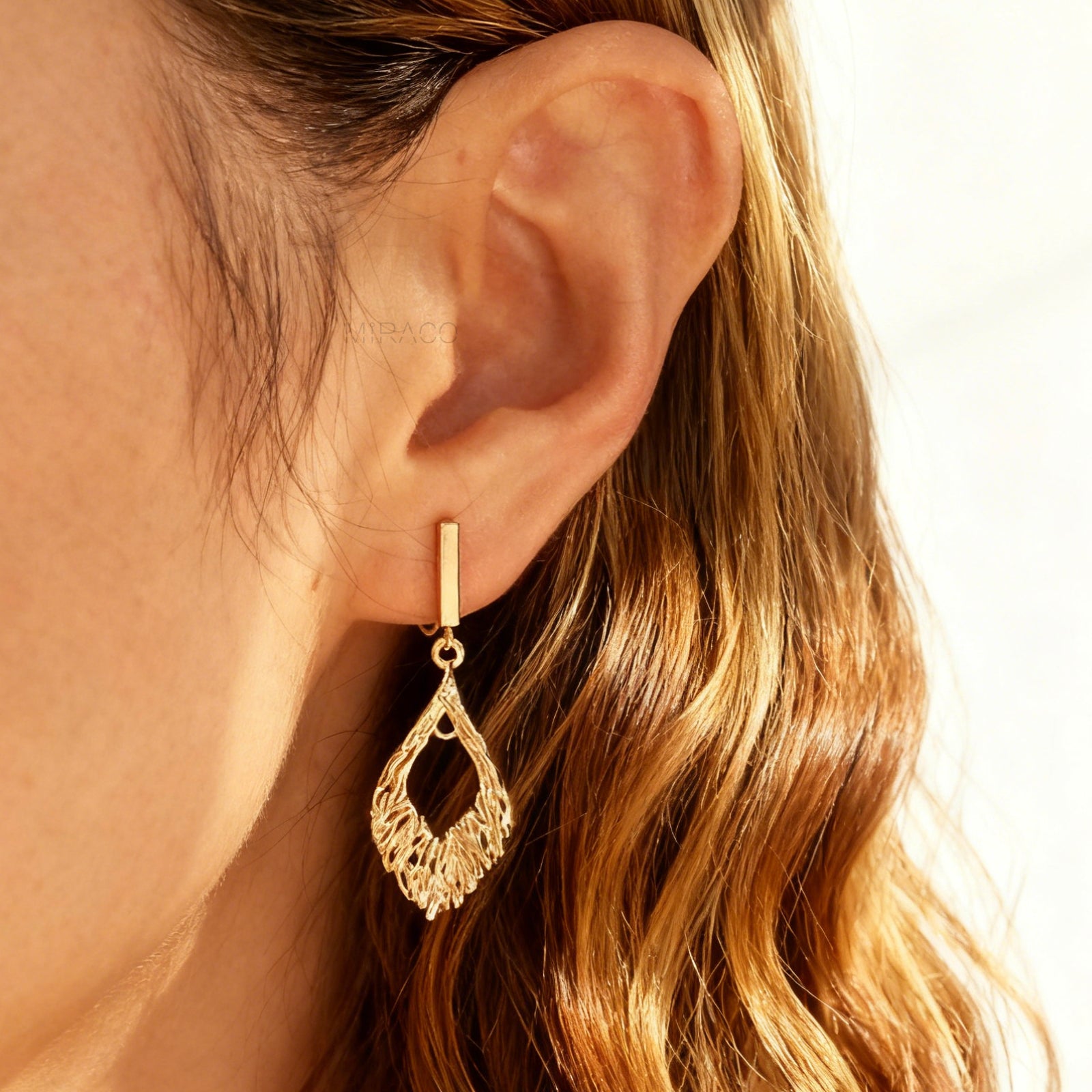 Gold Dangle Drop Clip On Earrings, Gold Metal Wire Clip On Earrings, Gold Clip On Earrings, Rhombus Leaf Ear Clip Non Pierced Circle Drop Earrings